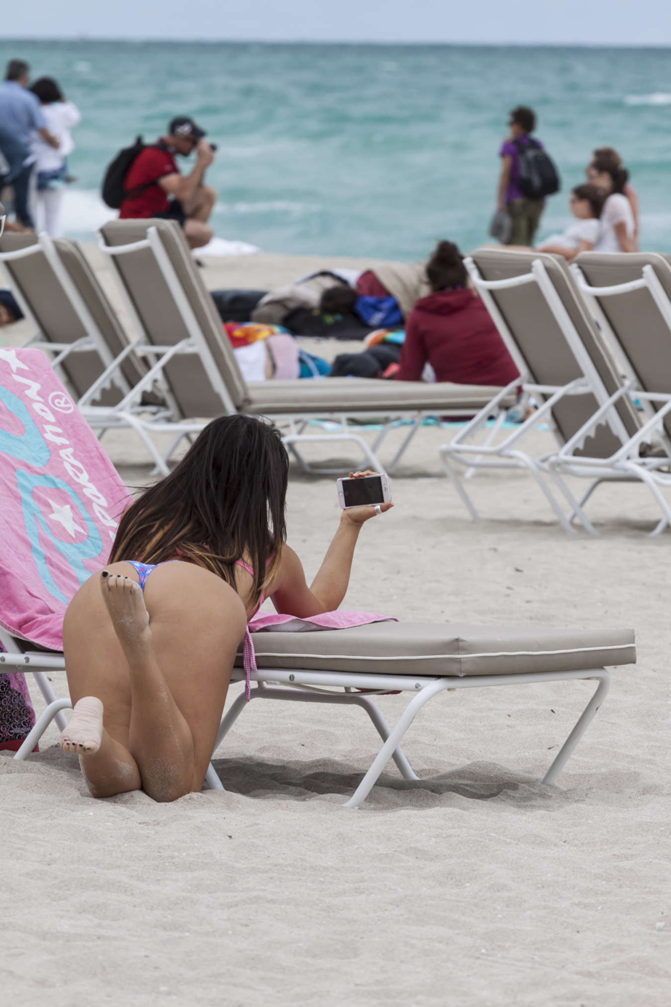 Claudia Romani in Bikini on the beach in Miami