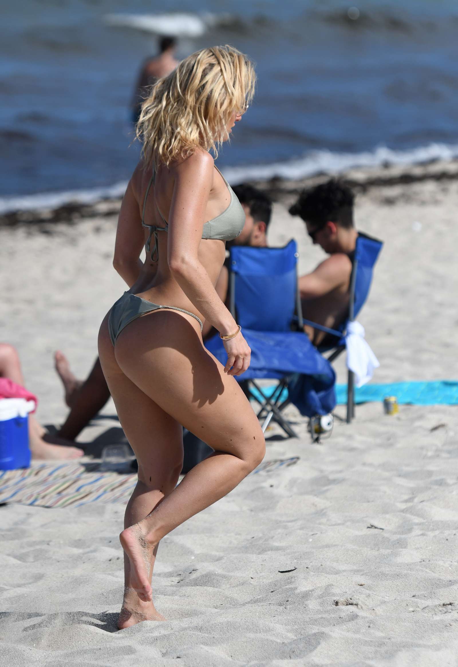 Danielle Armstrong in Tiny Bikini on the beach in Miami