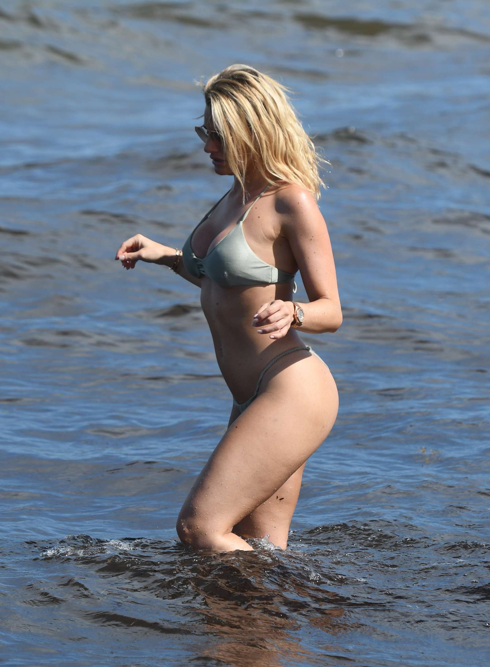 Danielle Armstrong in Tiny Bikini on the beach in Miami