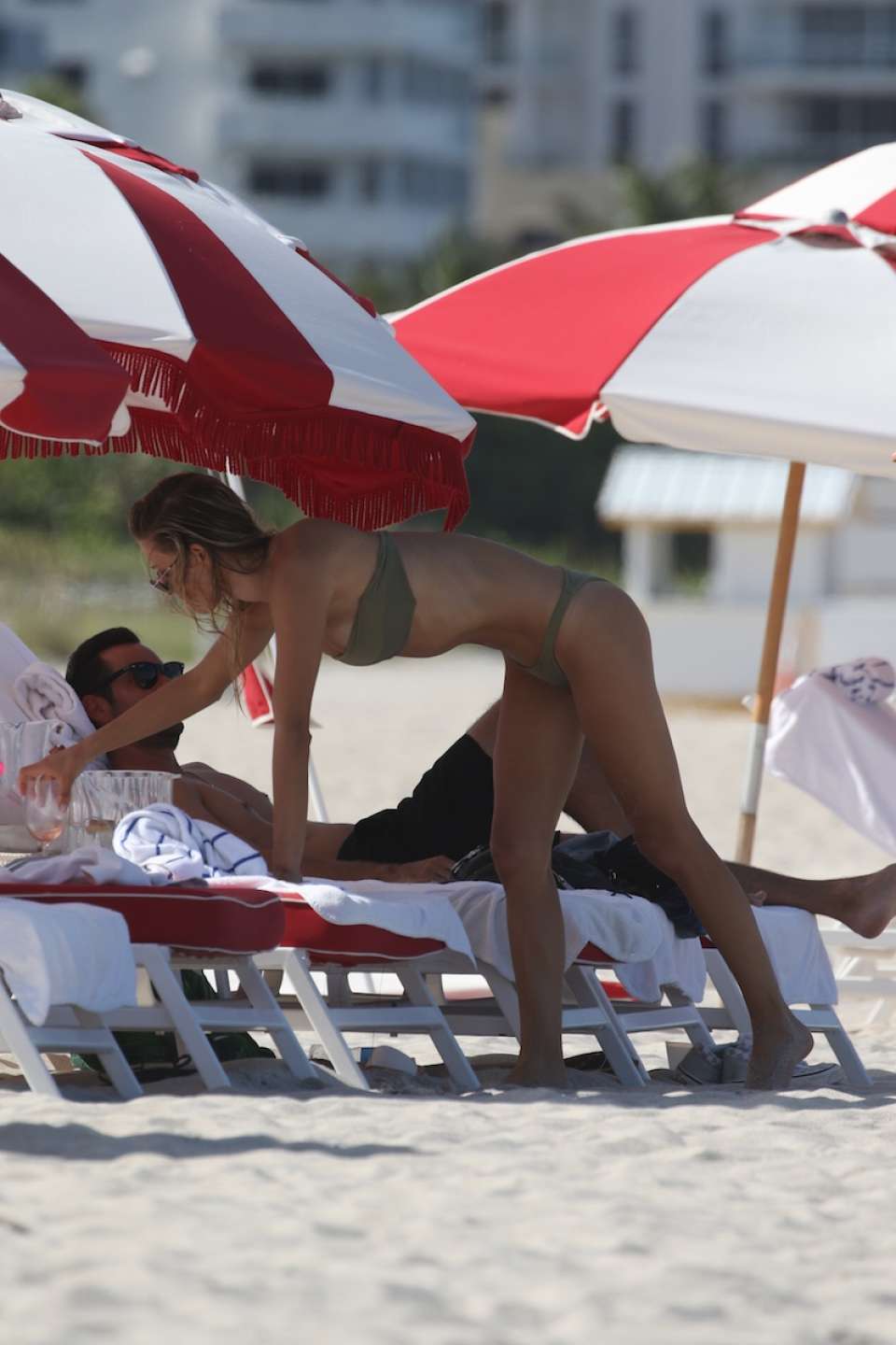Danielle Knudson in Bikini at the beach in Miami