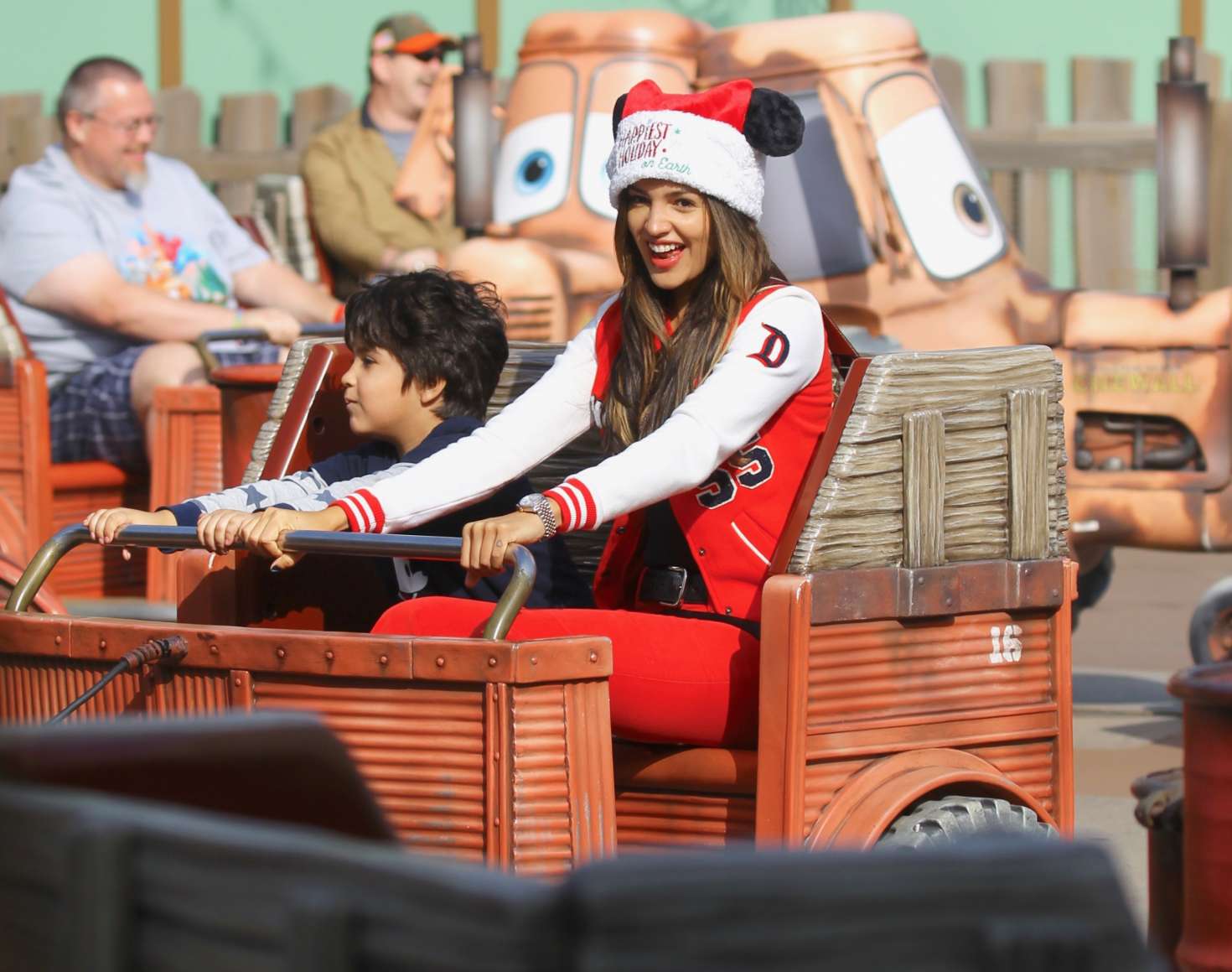 Eiza Gonzalez at Disneyland Park with her family in Los Angeles