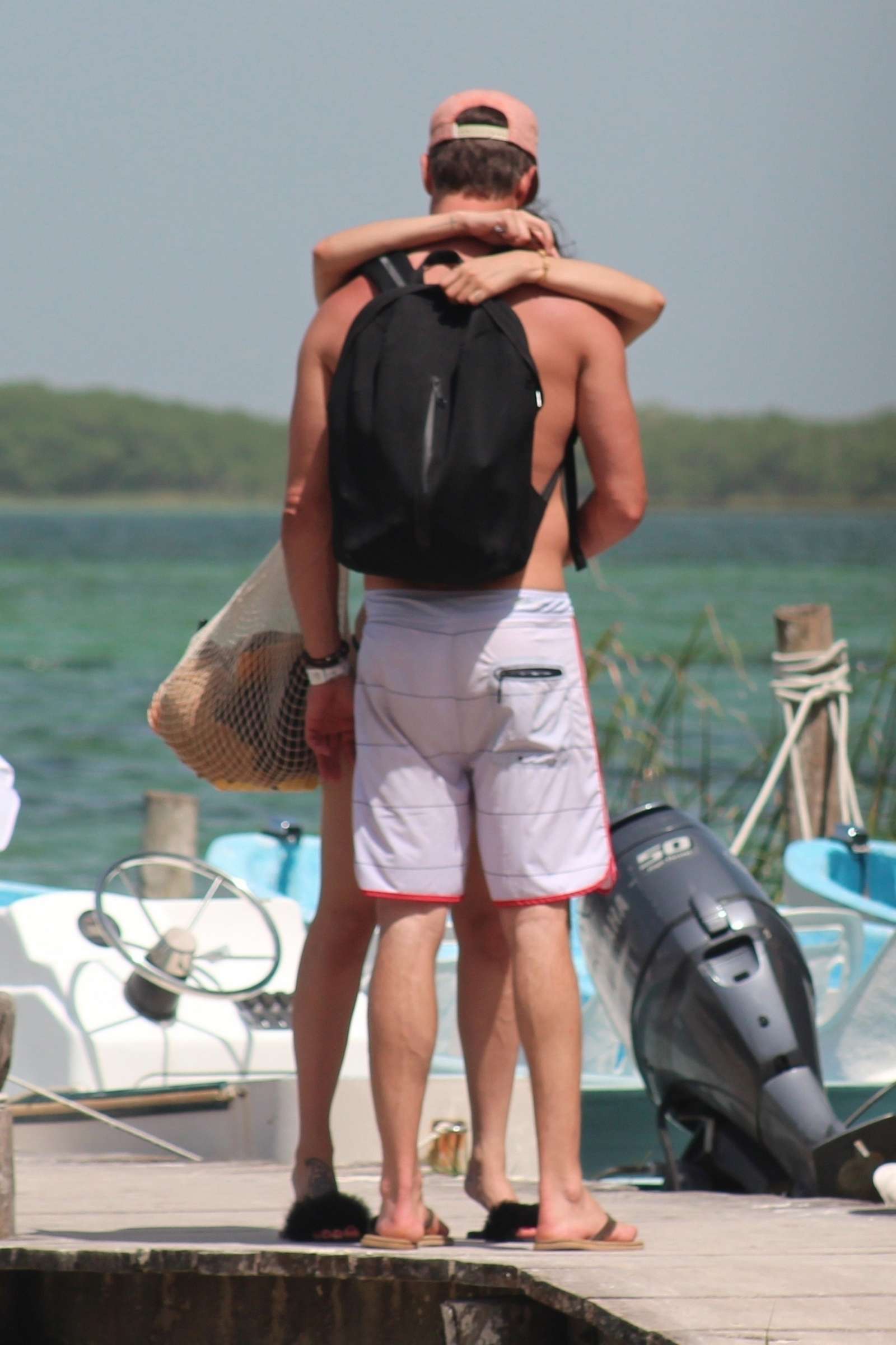 Eiza Gonzalez in Bikini with Josh Duhamel on vacation in Chunyaxche