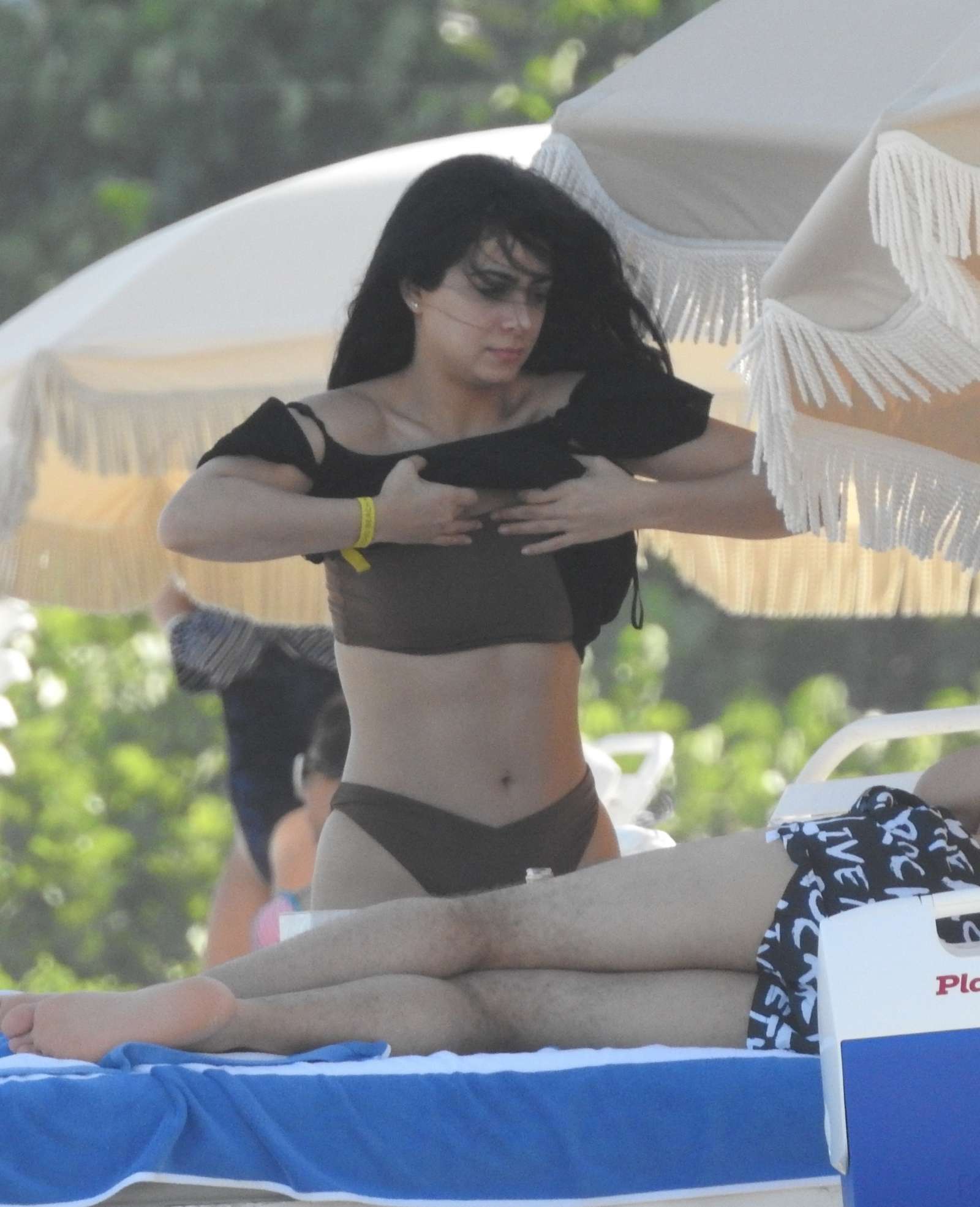 Emeraude Toubia in Bikini on the Beach in Miami