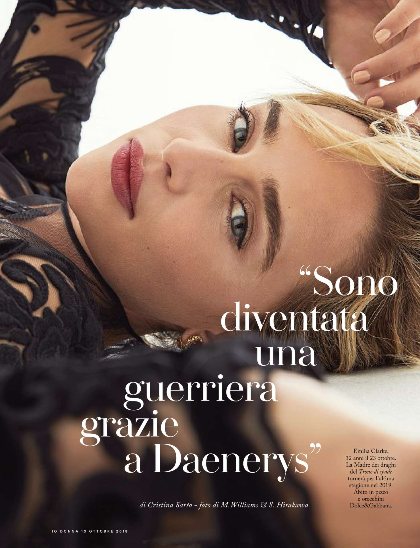 Emilia Clarke â€“ iO Donna Magazine (October 2018)