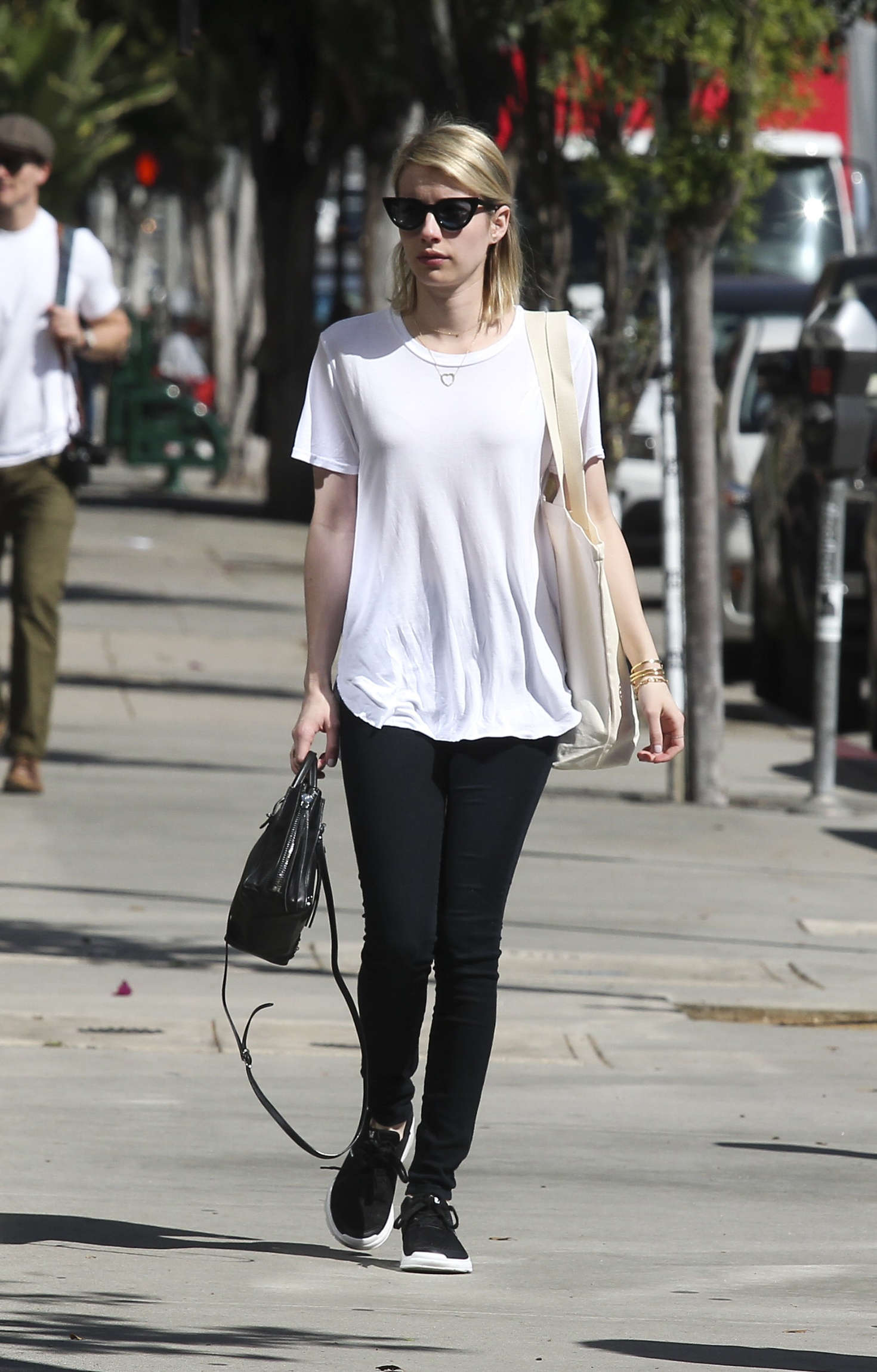Emma Roberts in Black Jeans out in Los Angeles