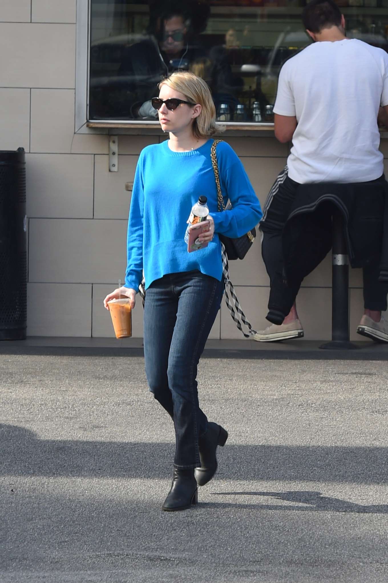 Emma Roberts in Blue Sweater â€“ Out in Los Angeles