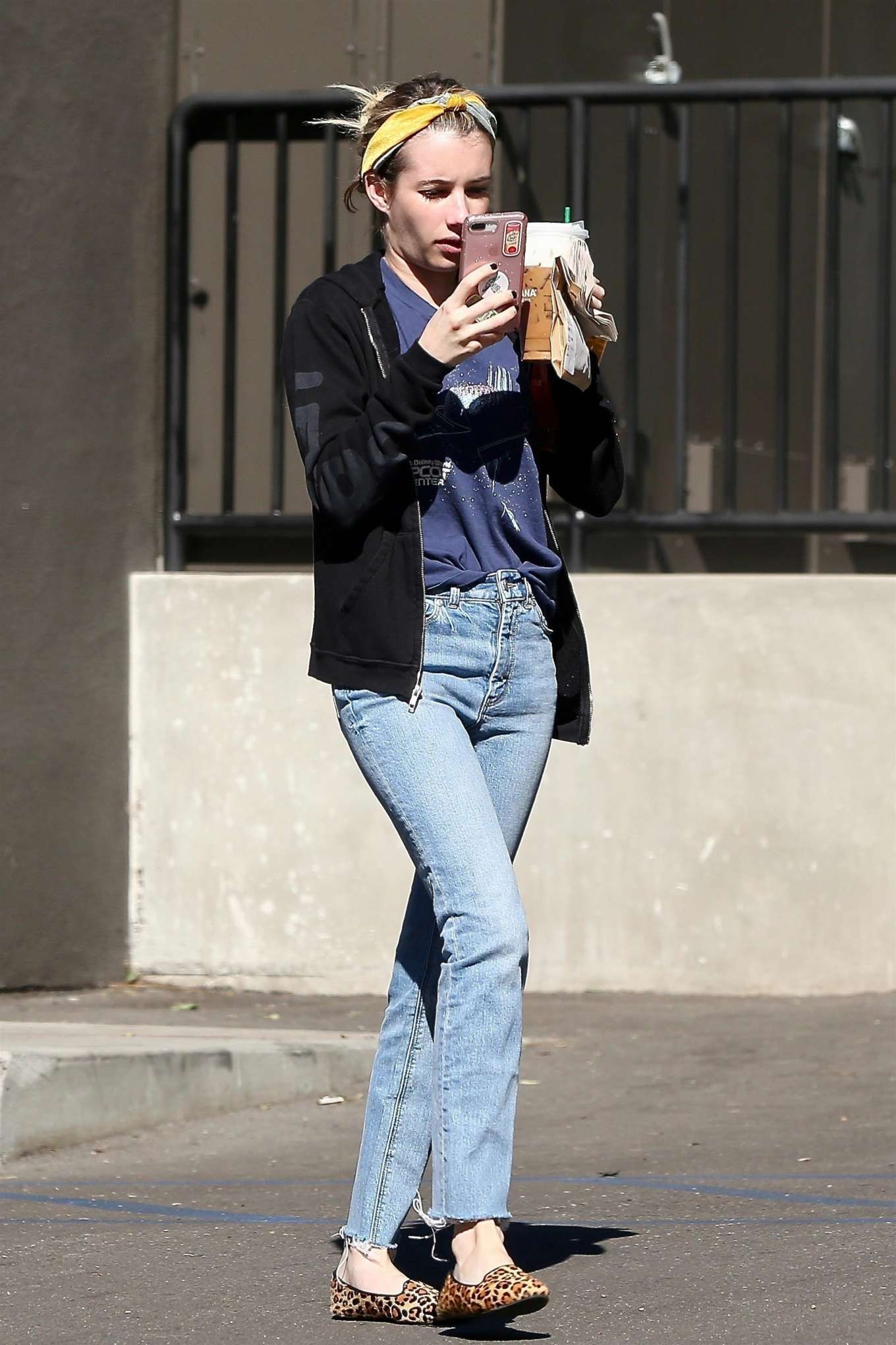 Emma Roberts stops by Starbucks in Los Feliz