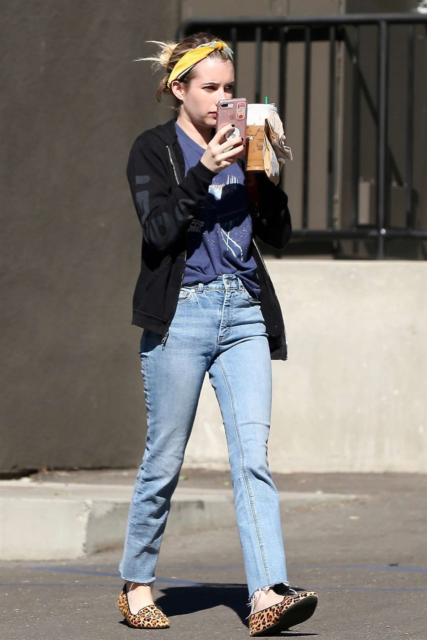 Emma Roberts stops by Starbucks in Los Feliz