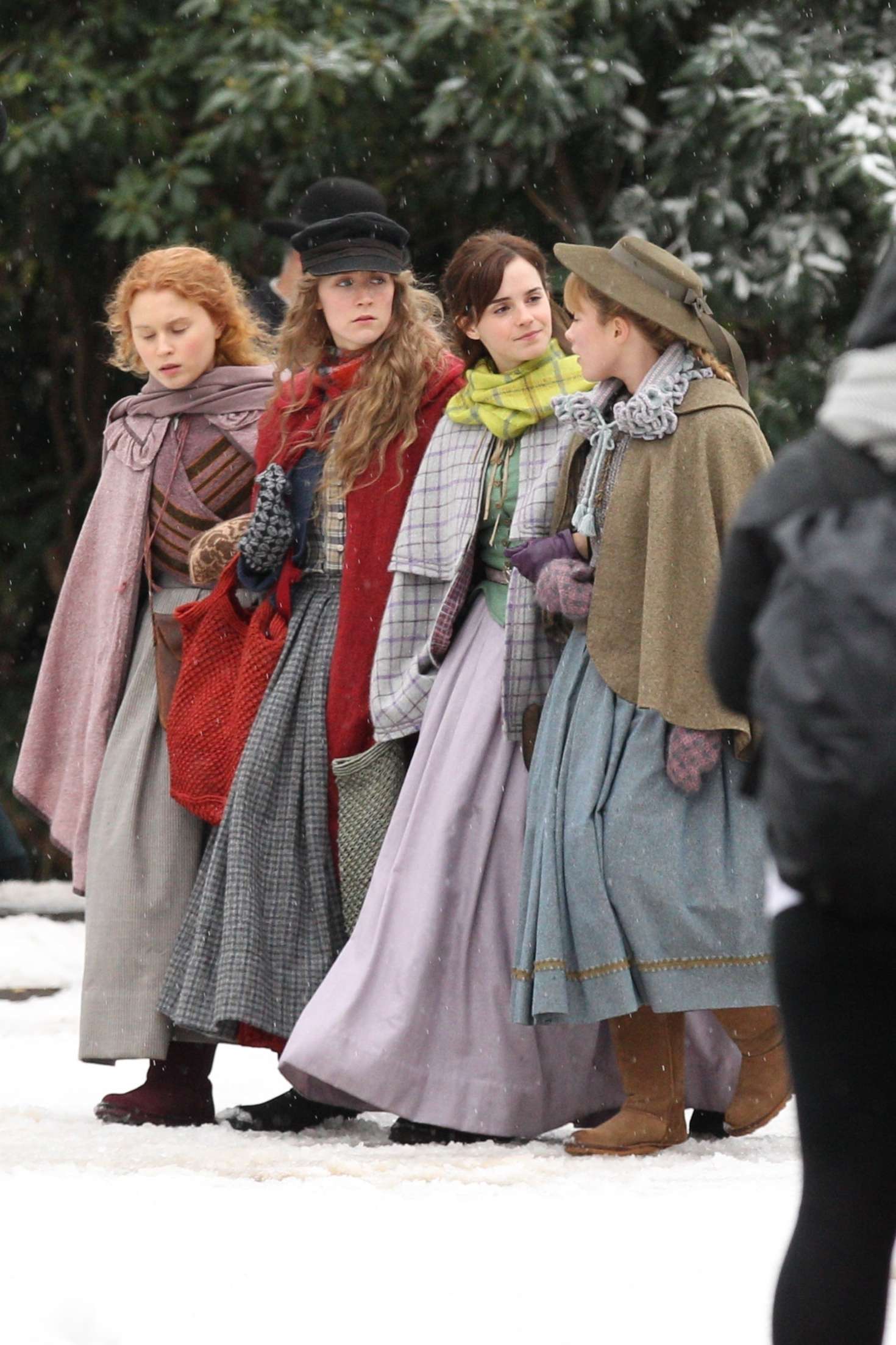Emma Watson, Saoirse Ronan, Florence Pugh and Eliza Scanlen â€“ Filming â€˜Little Womenâ€™ Set in Cambridge