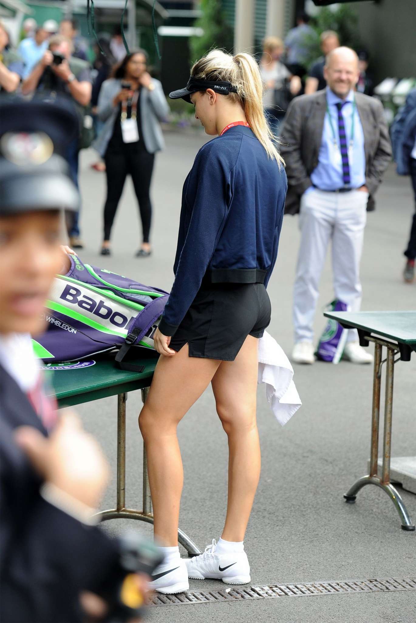 Eugenie Bouchard in Shorts at All England Club in London