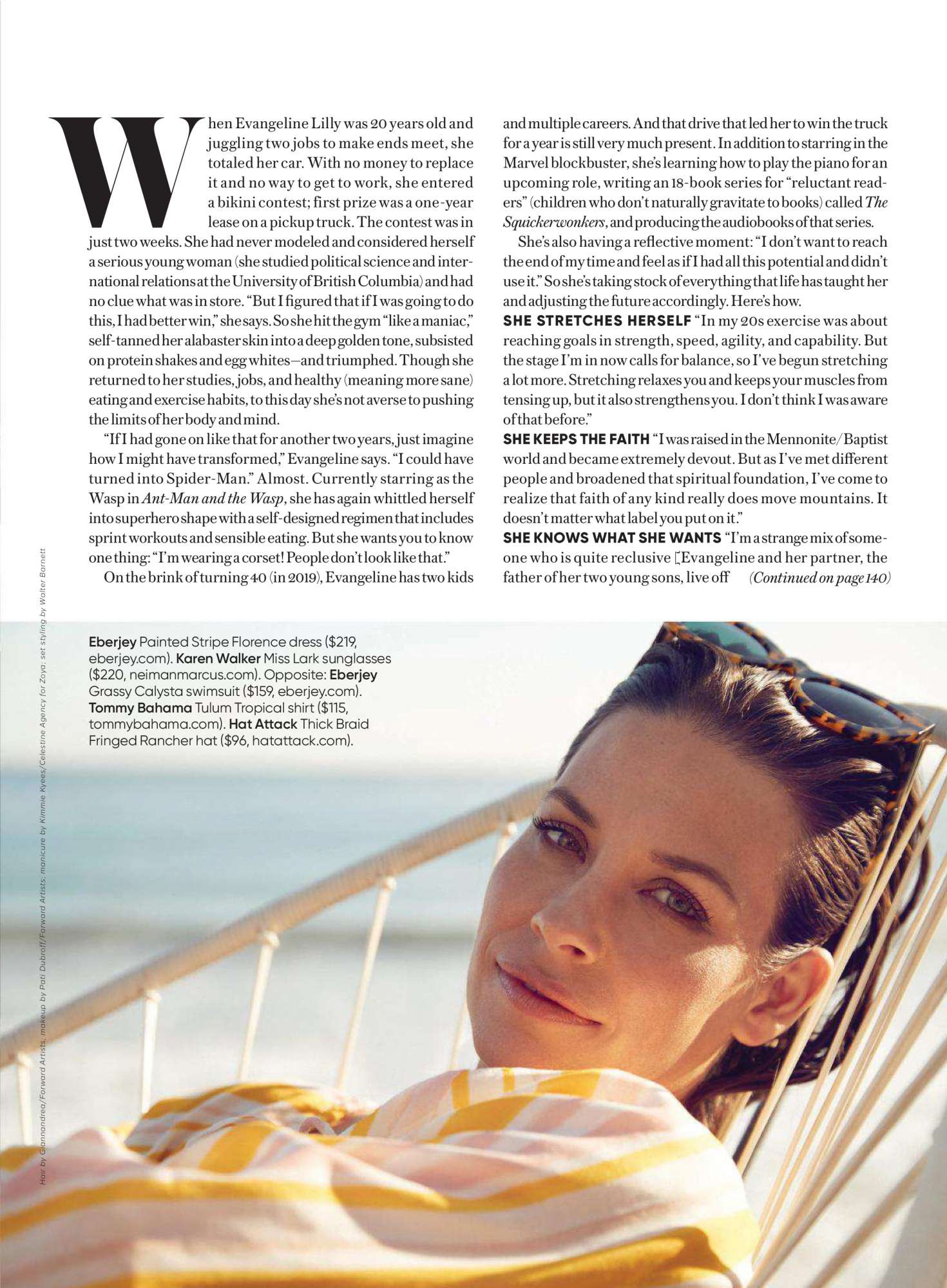 Evangeline Lilly â€“ Shape US Magazine (July 2018)
