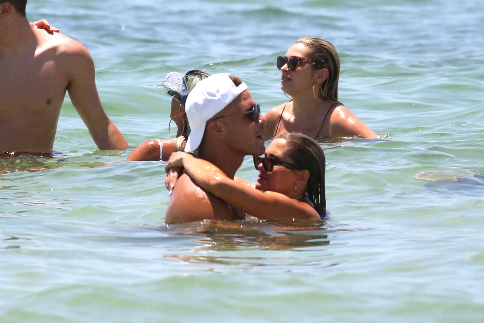 Francesca Aiello in White Bikini on the beach in Miami