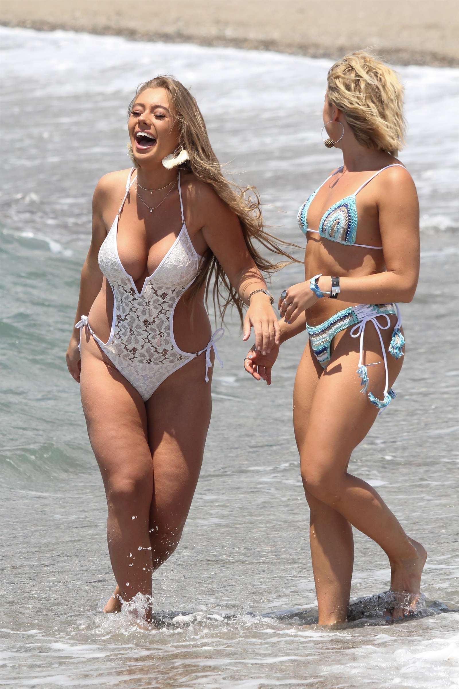 Gabby Allen and Tyne-Lexy Clarson in Bikini and Swimsuit in Marbella