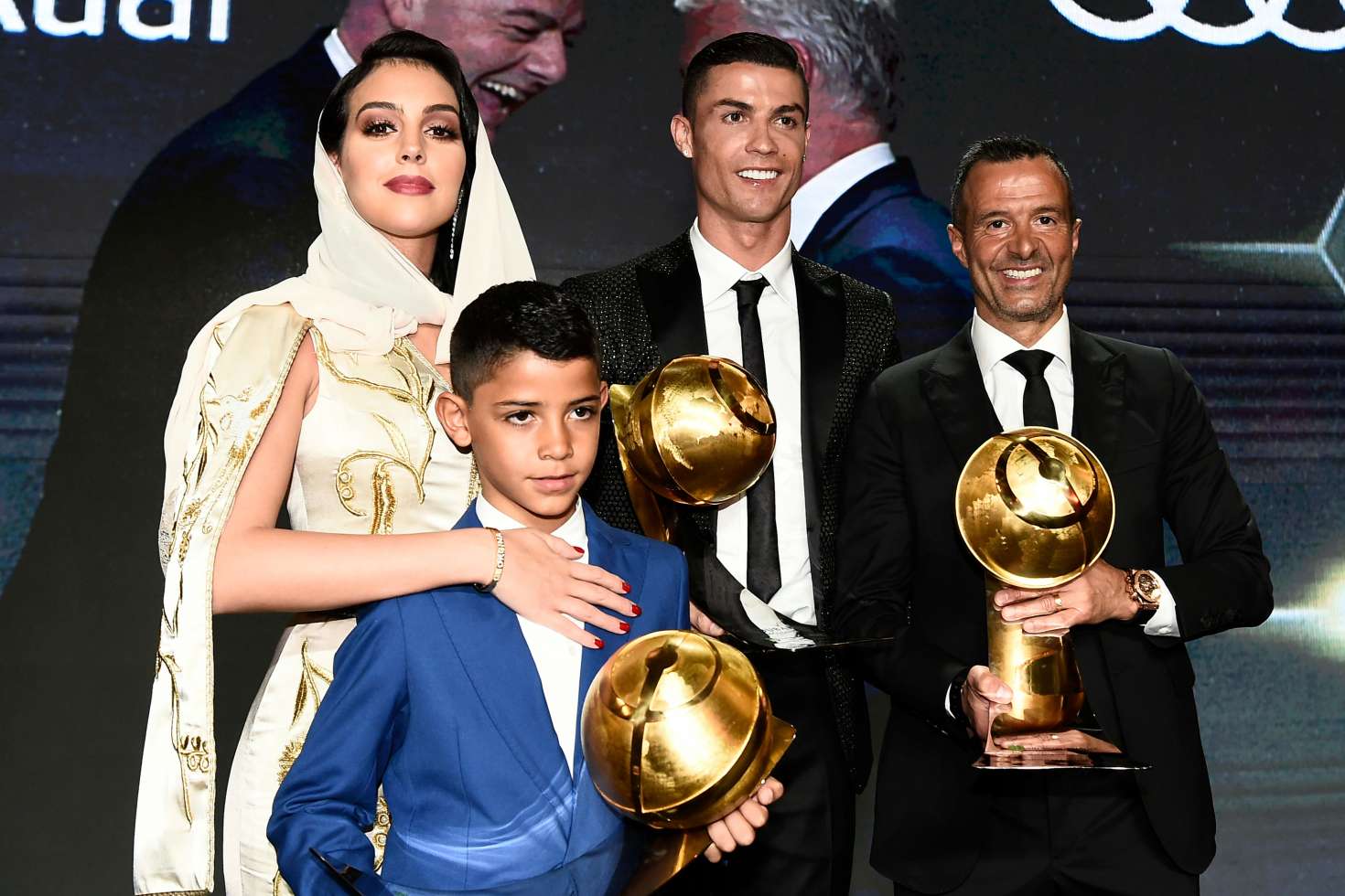 Georgina Rodriguez and Cristiano Ronaldo â€“ Sport Globe Soccer Award 2019 â€“ Decima Edizione in Dubai