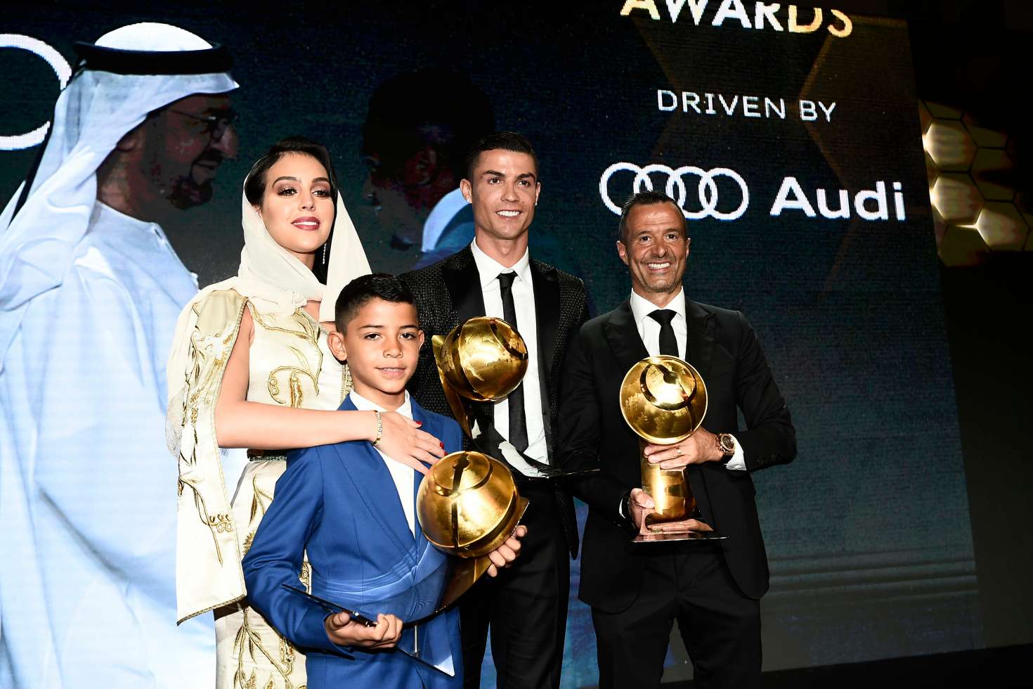 Georgina Rodriguez and Cristiano Ronaldo â€“ Sport Globe Soccer Award 2019 â€“ Decima Edizione in Dubai
