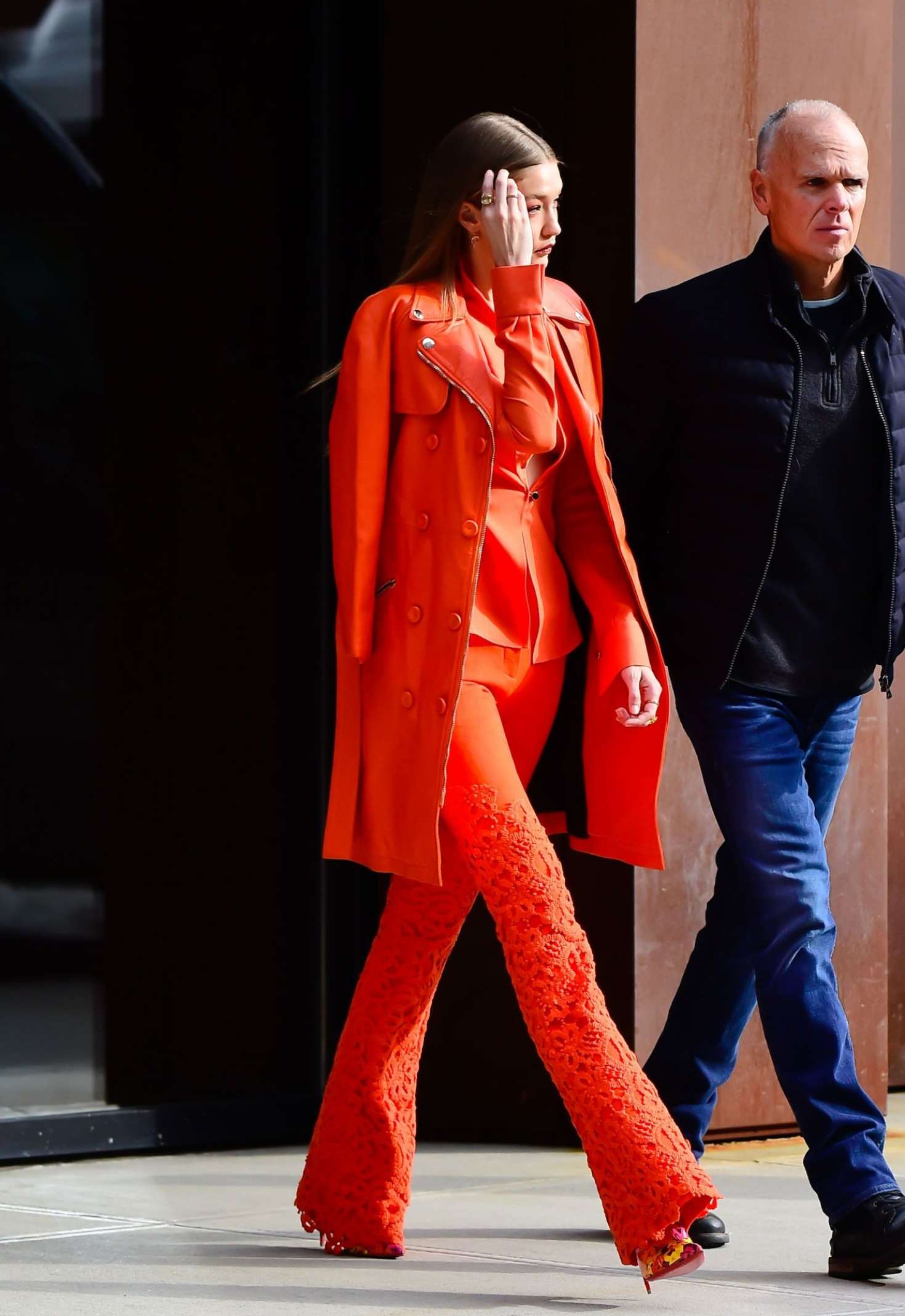 Gigi Hadid in Red â€“ Out and about in NYC