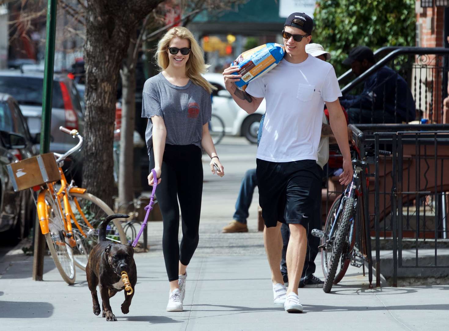 Hailey Clauson with her boyfriend out in the West Village