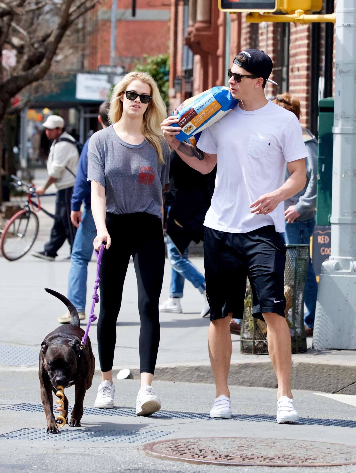 Hailey Clauson with her boyfriend out in the West Village