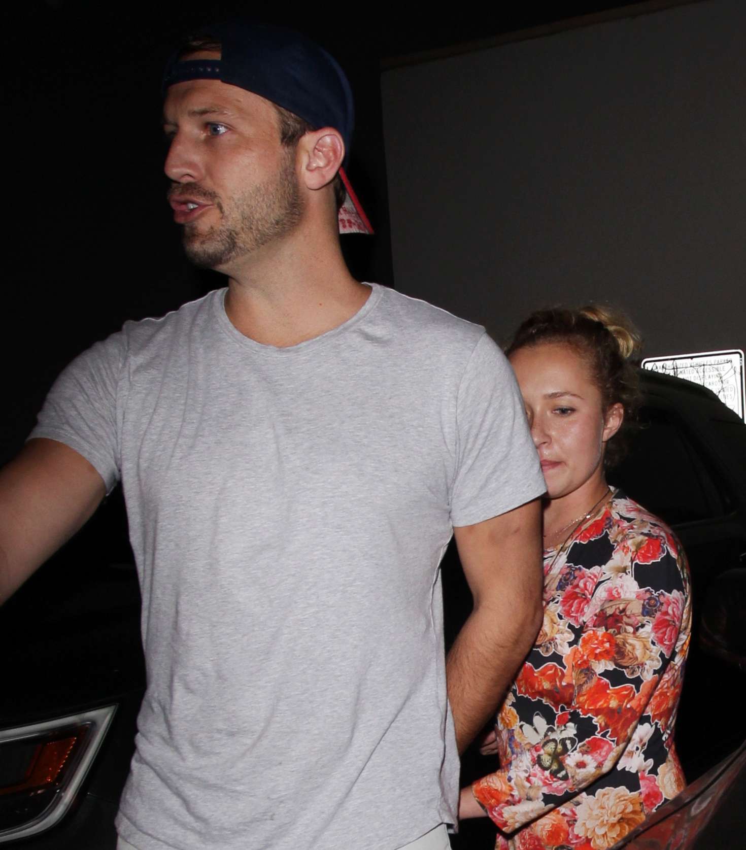 Hayden Panettiere in Floral Dress â€“ Leaves restaurant in Hollywood