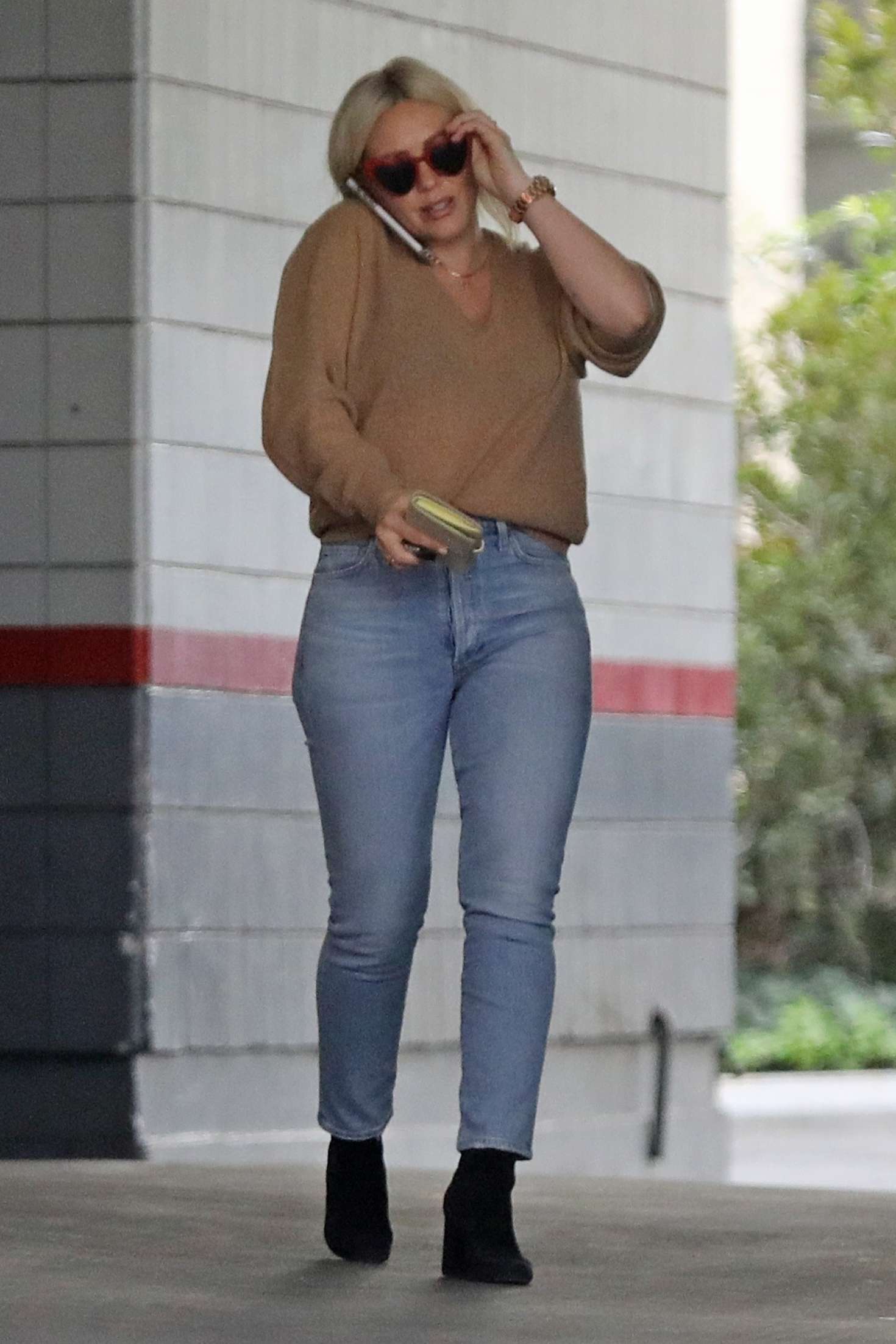 Hilary Duff at a gas station in LA