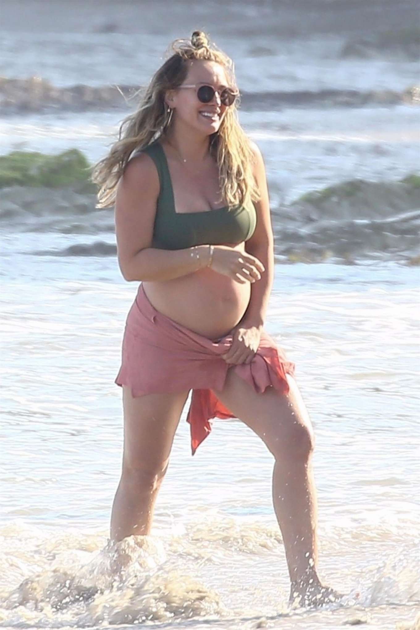 Hilary Duff in Bikini on the beach in Malibu