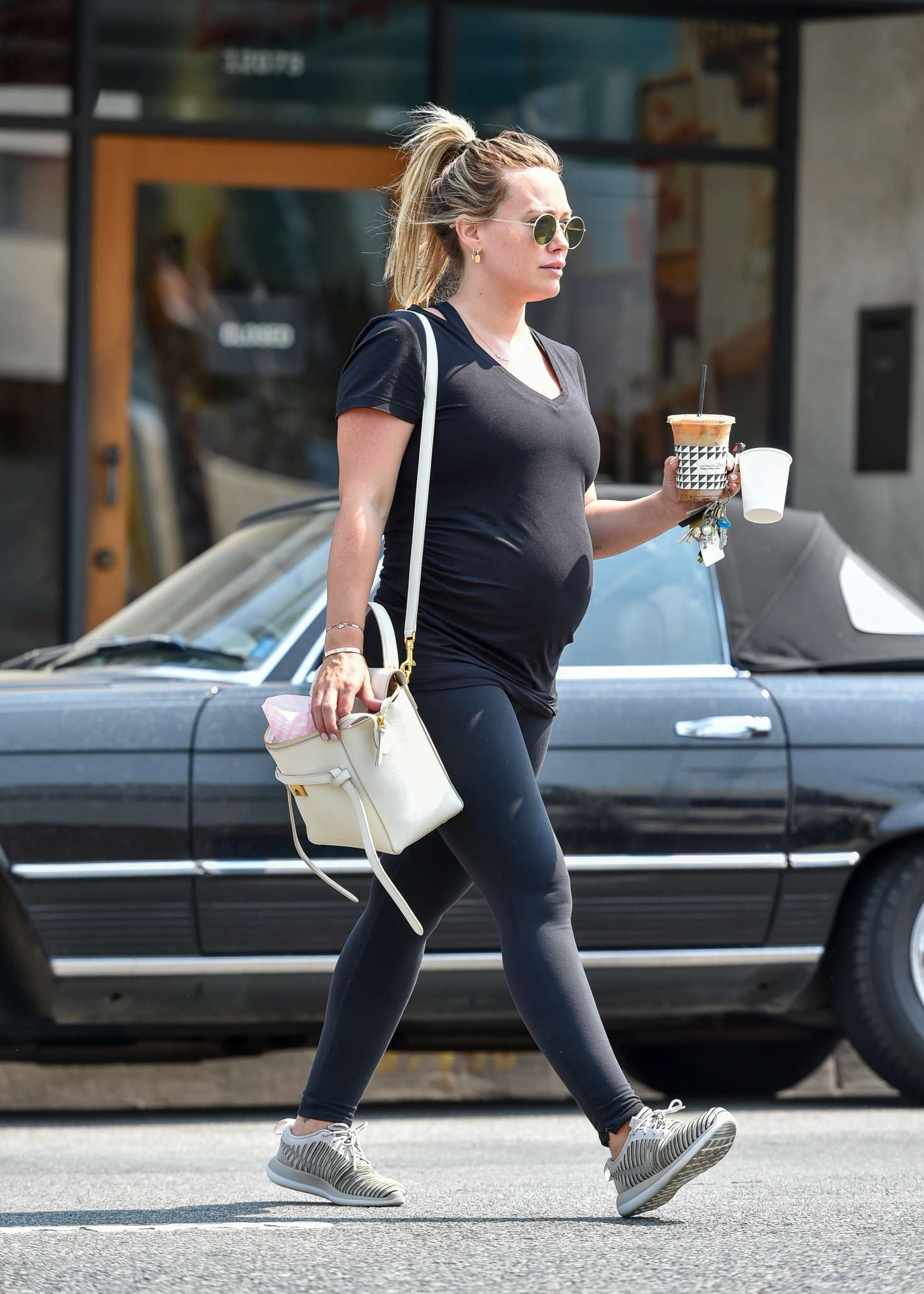 Hilary Duff in Black Outfit â€“ Out in Studio City