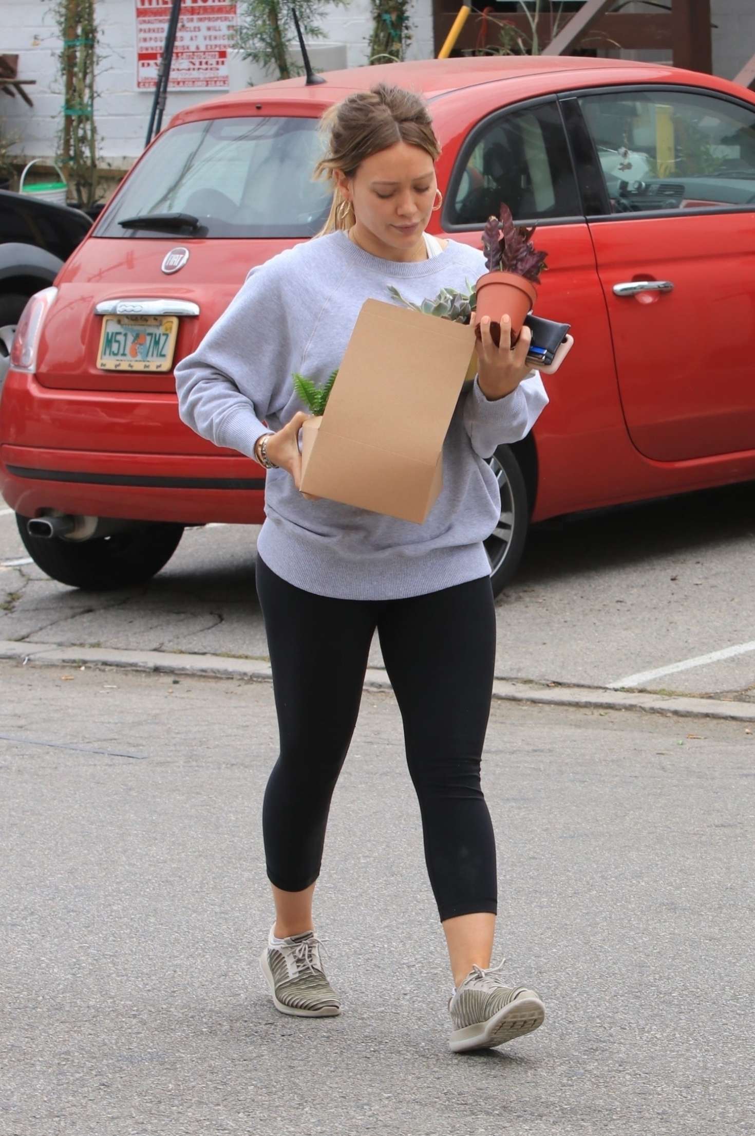 Hilary Duff in Leggings out in Los Angeles