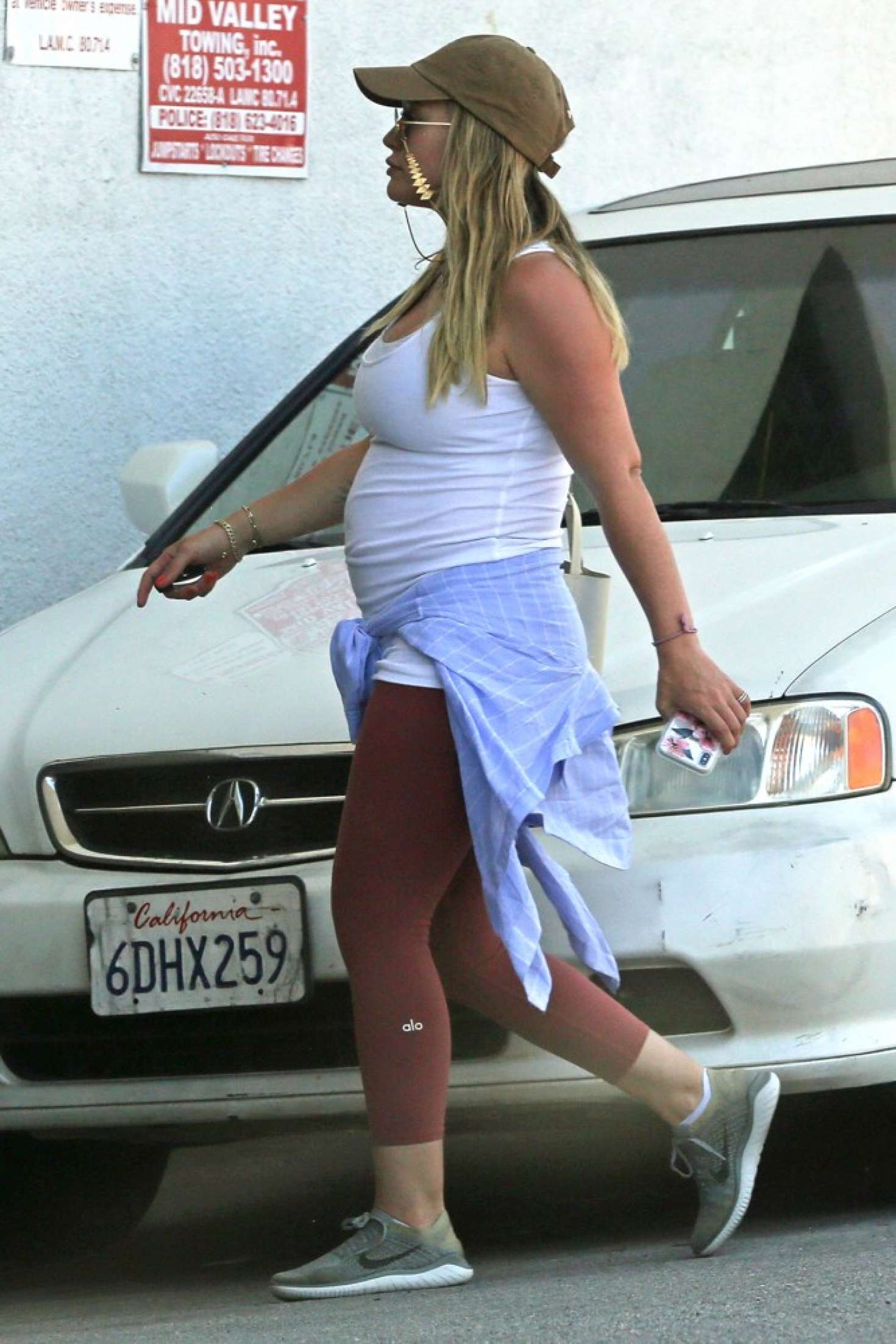 Hilary Duff in Red Tights â€“ Out and about in LA