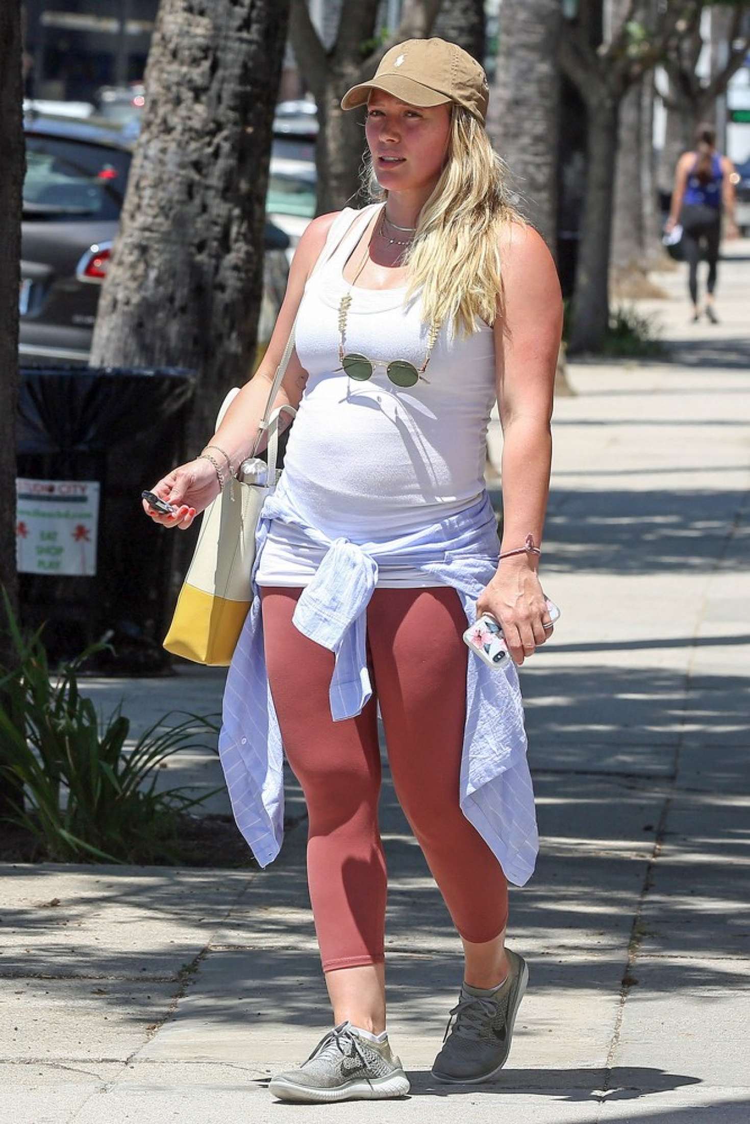 Hilary Duff in Red Tights â€“ Out and about in LA