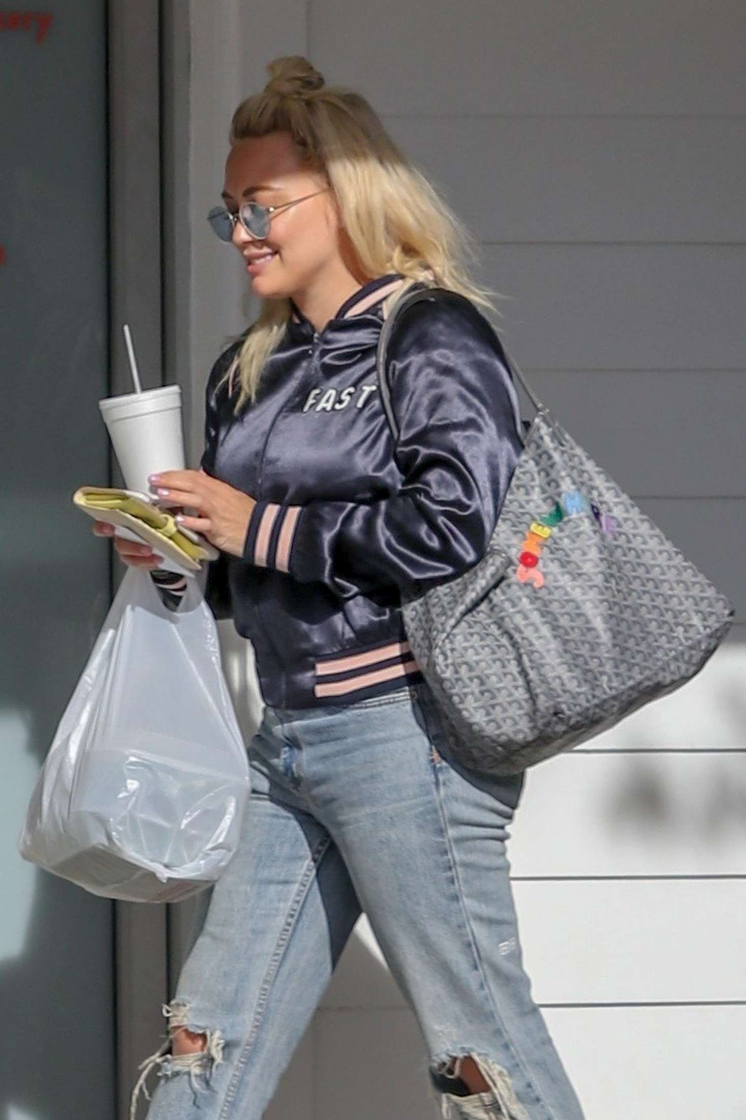 Hilary Duff in Ripped Jeans with a friend in Studio City