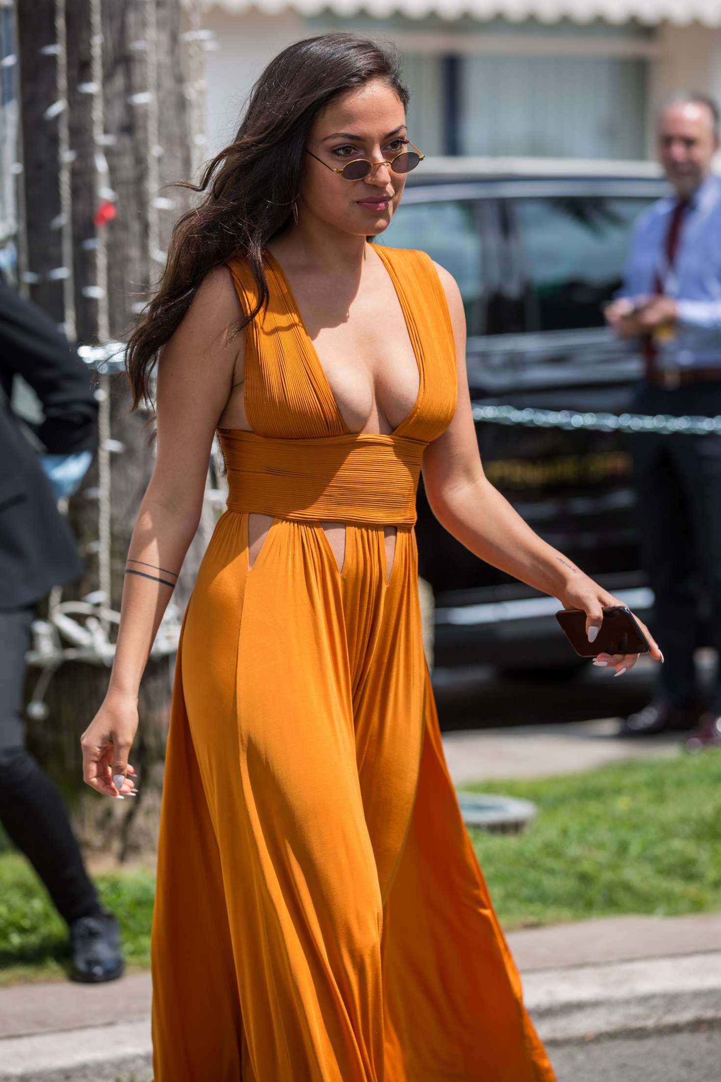 Inanna Sarkis in Long Dress at Croisette in Cannes