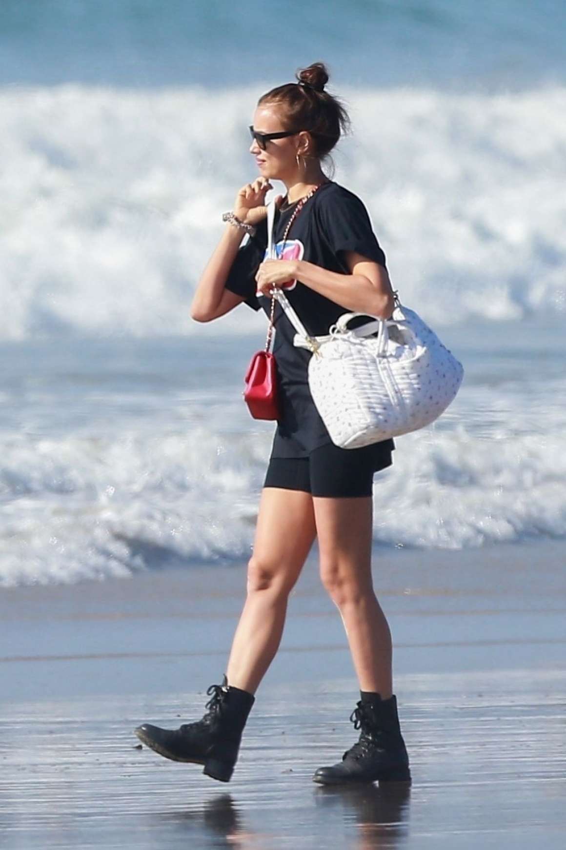 Irina Shayk at the Beach in Santa Monica