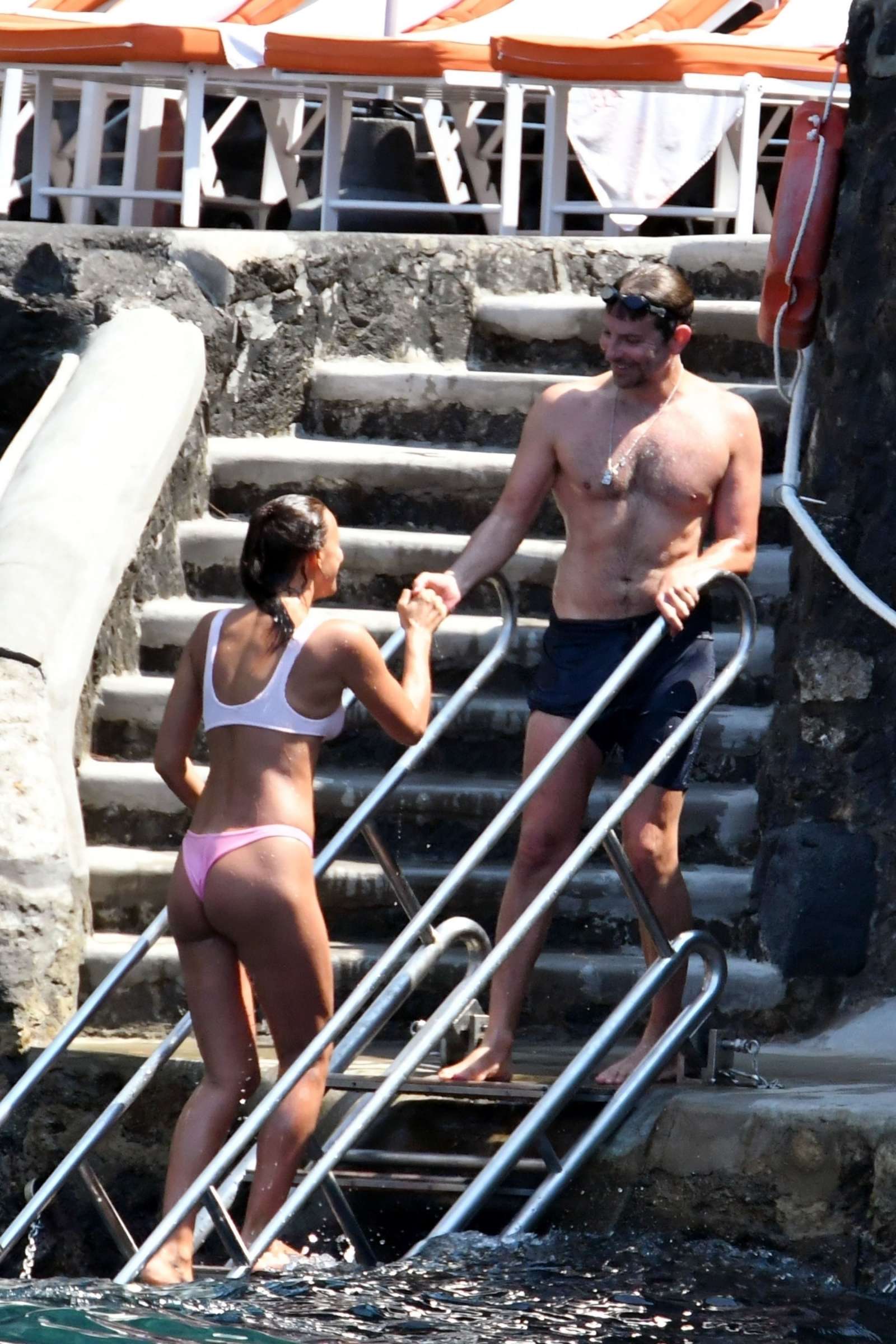 Irina Shayk in Pink Bikini on holiday in Positano
