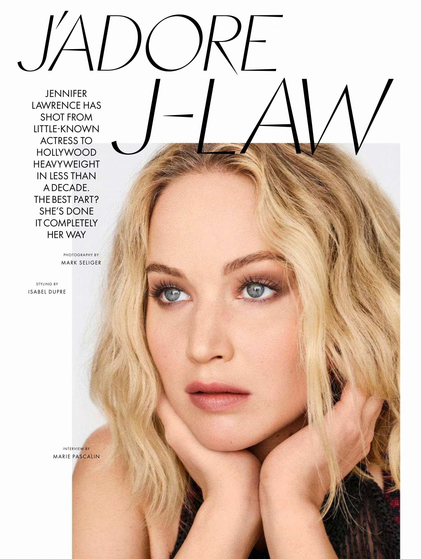 Jennifer Lawrence for Elle Australia Magazine (October 2018)