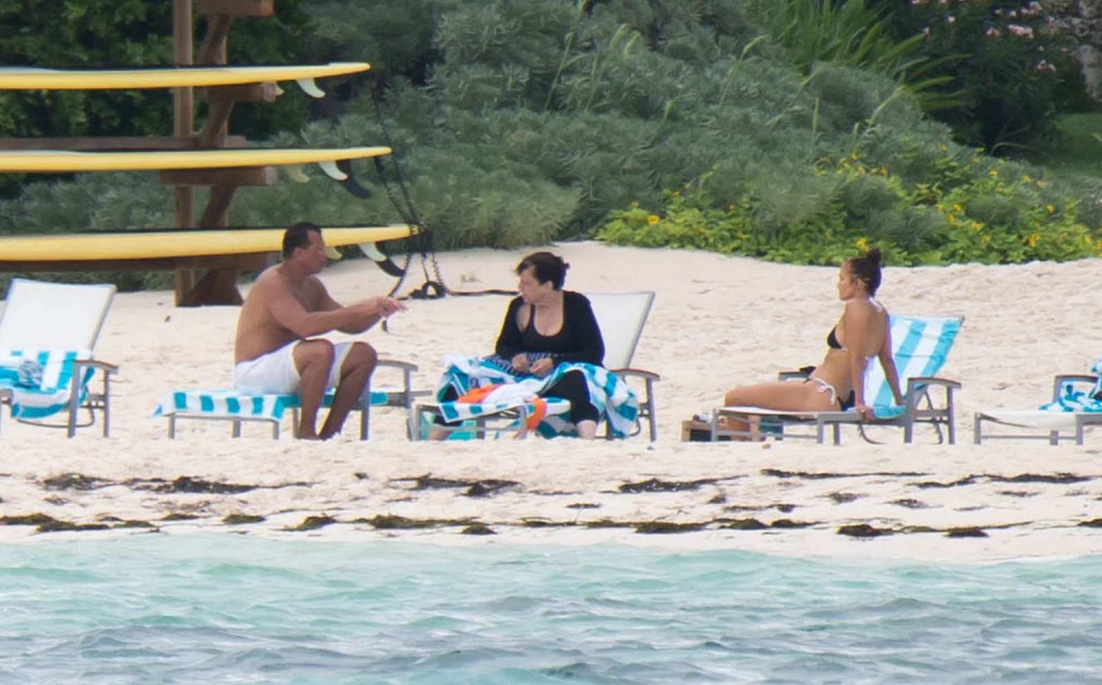 Jennifer Lopez in Black Bikini at the beach in Nassau