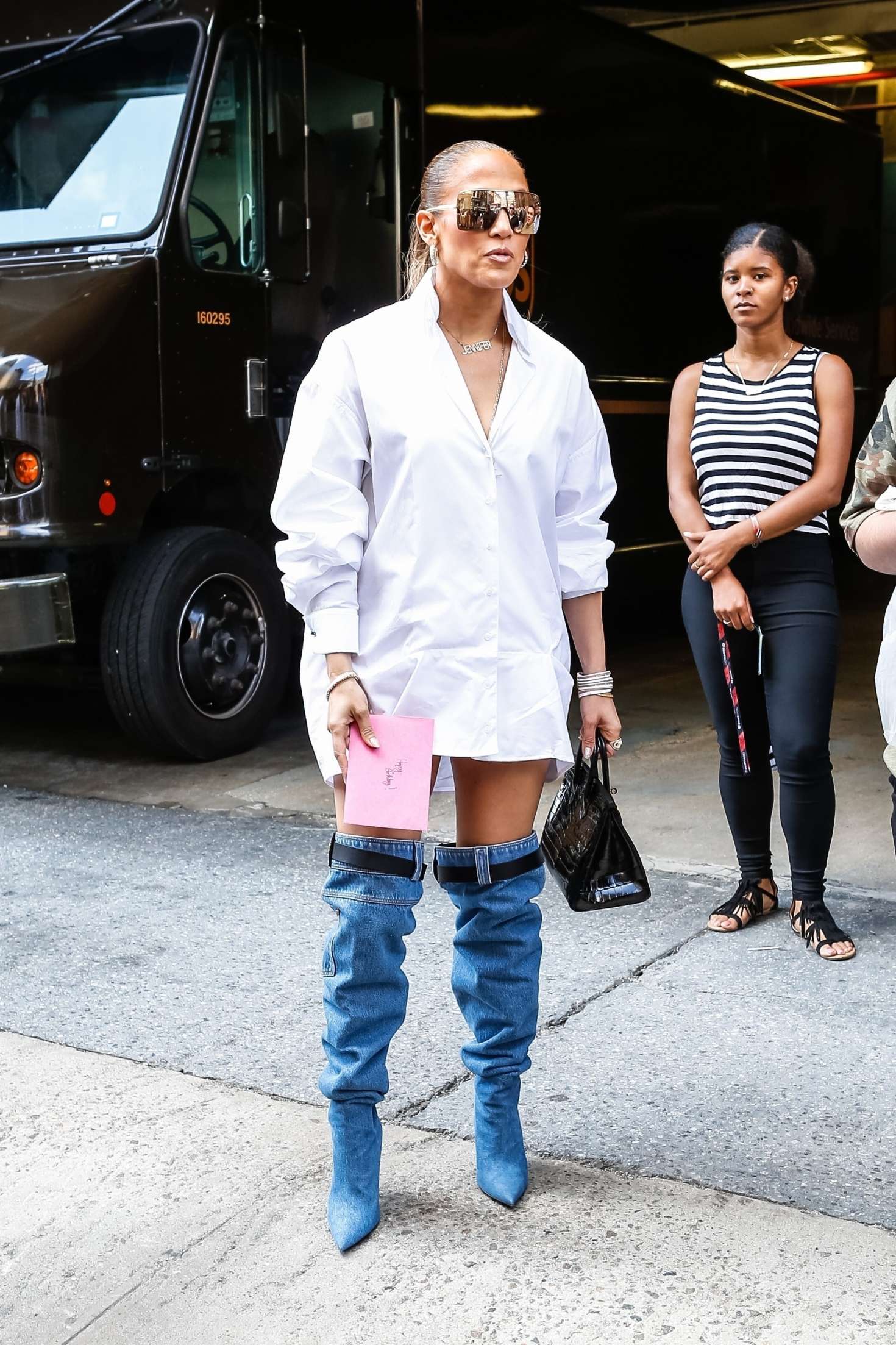 Jennifer Lopez in Jeans Boots â€“ Out in New York