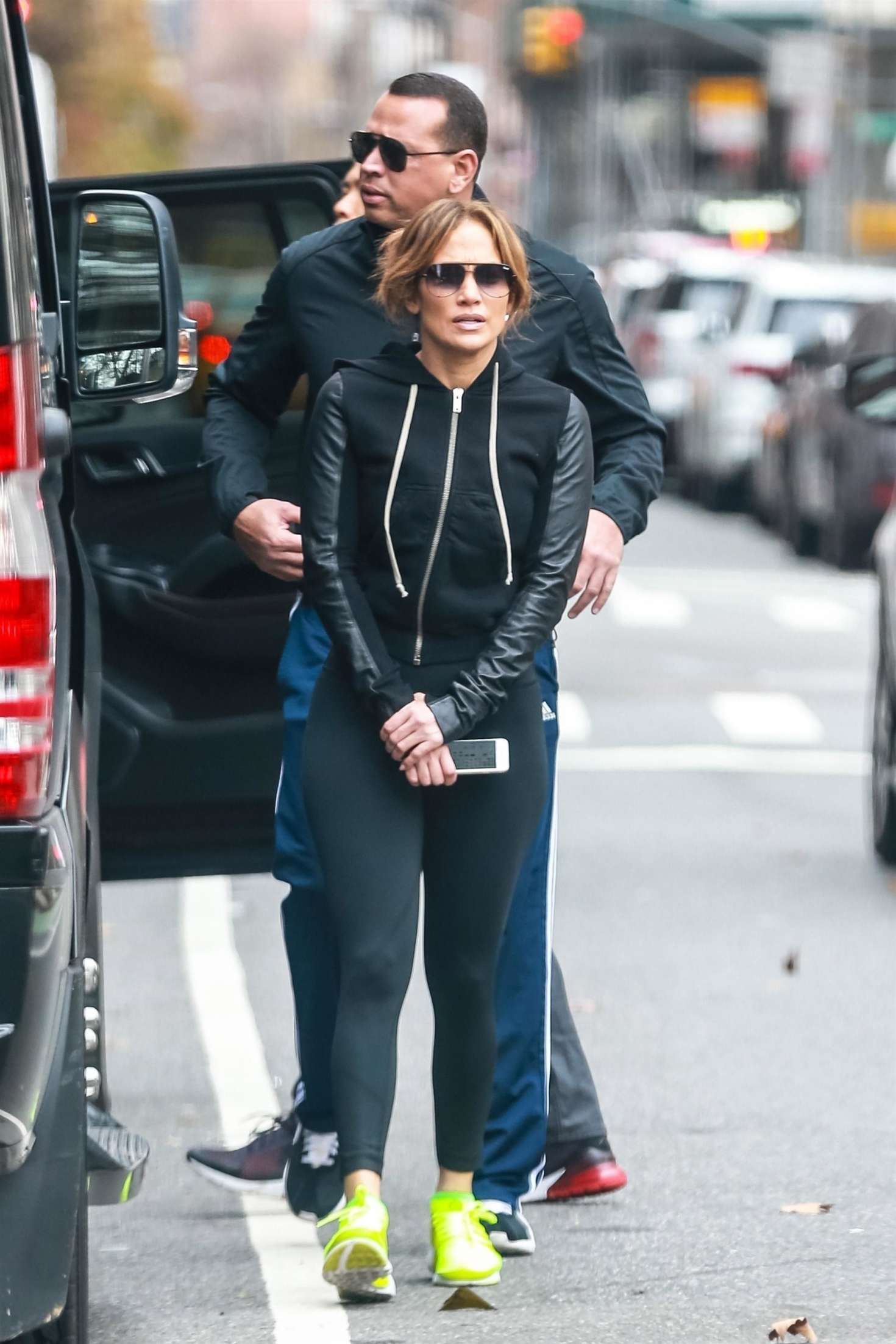 Jennifer Lopez in Leggings â€“ Heading to the gym in NYC