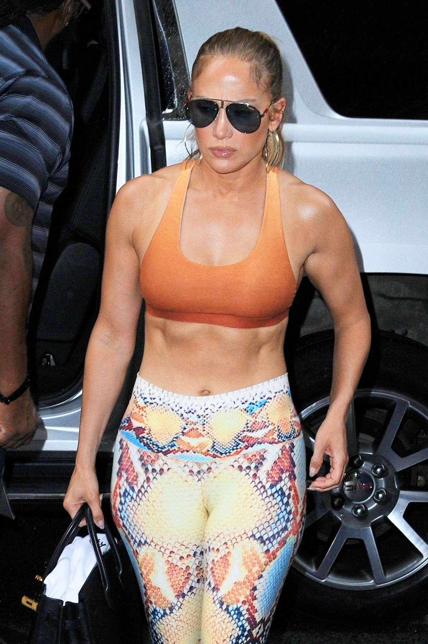 Jennifer Lopez in Sports Bra â€“ Arriving at a dance studio in NYC