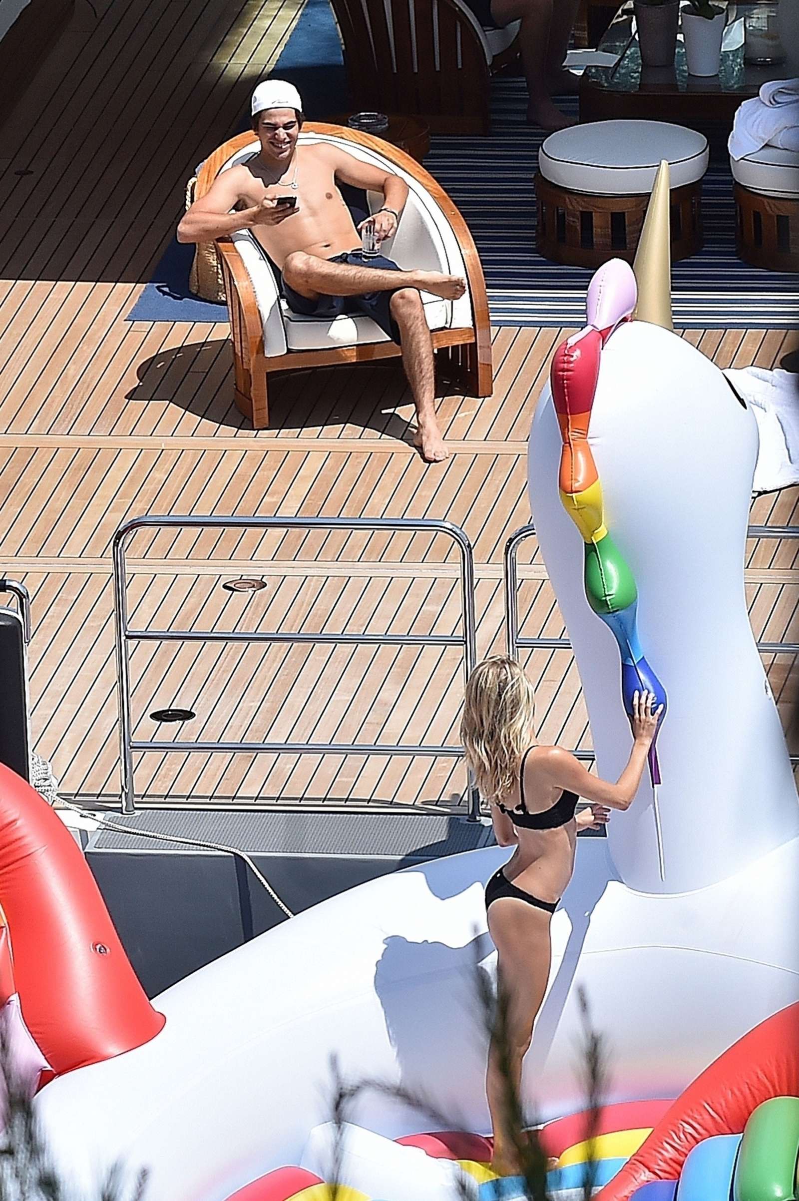 Josie Marie Canseco in Bikini and Swimsuit on a boat in Portofino
