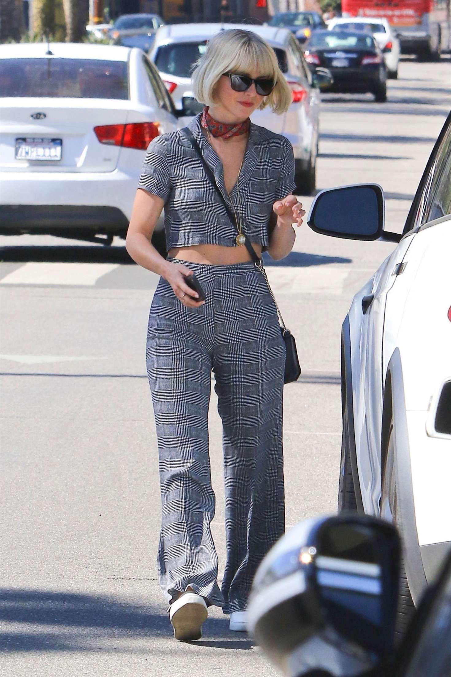 Julianne Hough in a Matching Top and Pants â€“ Leaving a meeting in Studio City