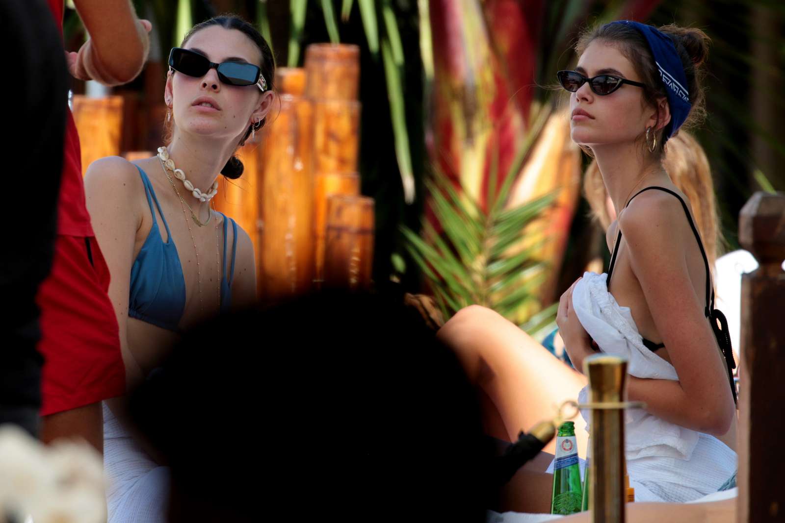 Kaia Gerber and Vittoria Ceretti in Bikini at Twiga beach club in Forte dei Marmi