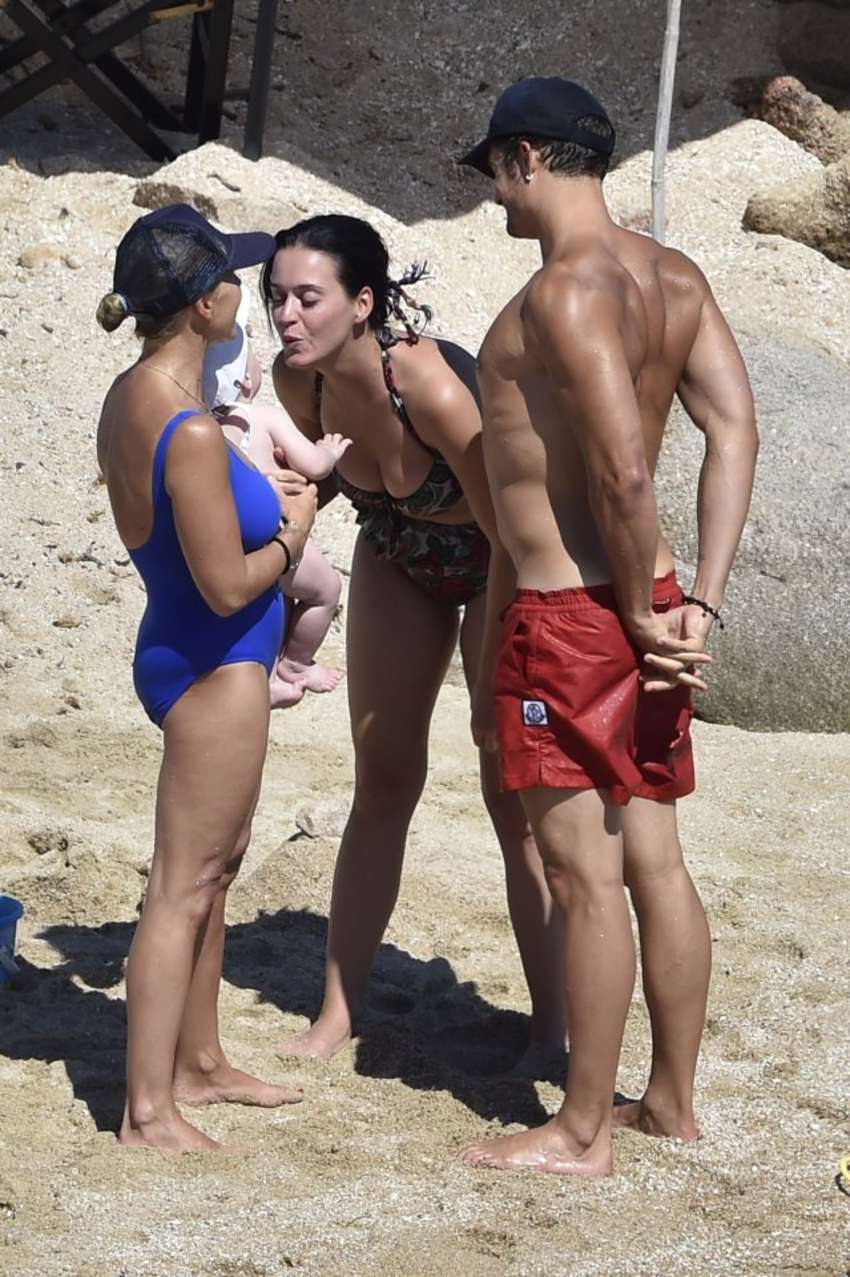 Katy Perry in Swimsuit at a Beach in Italy