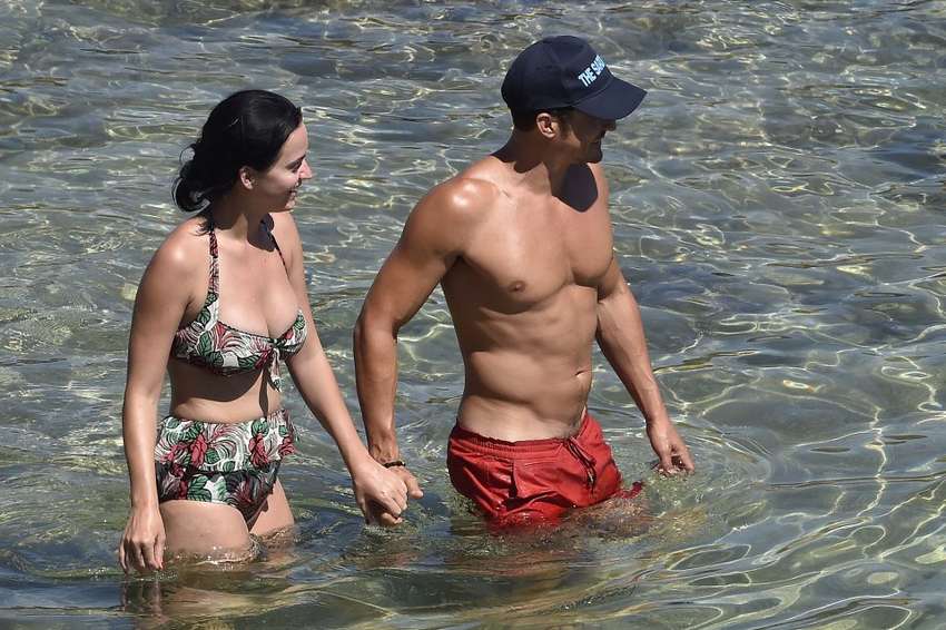 Katy Perry in Swimsuit at a Beach in Italy