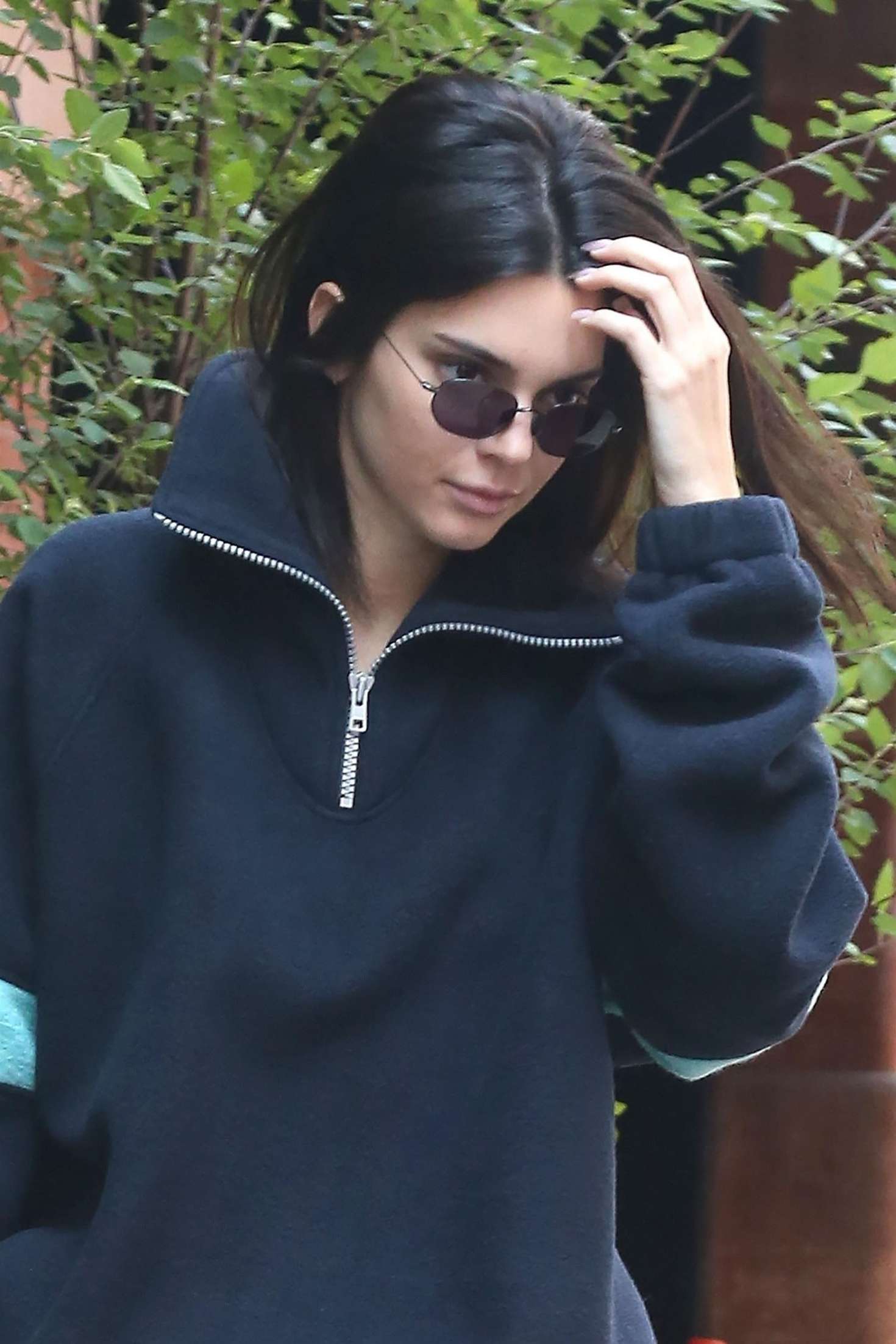 Kendall Jenner in compression shorts out in New York City