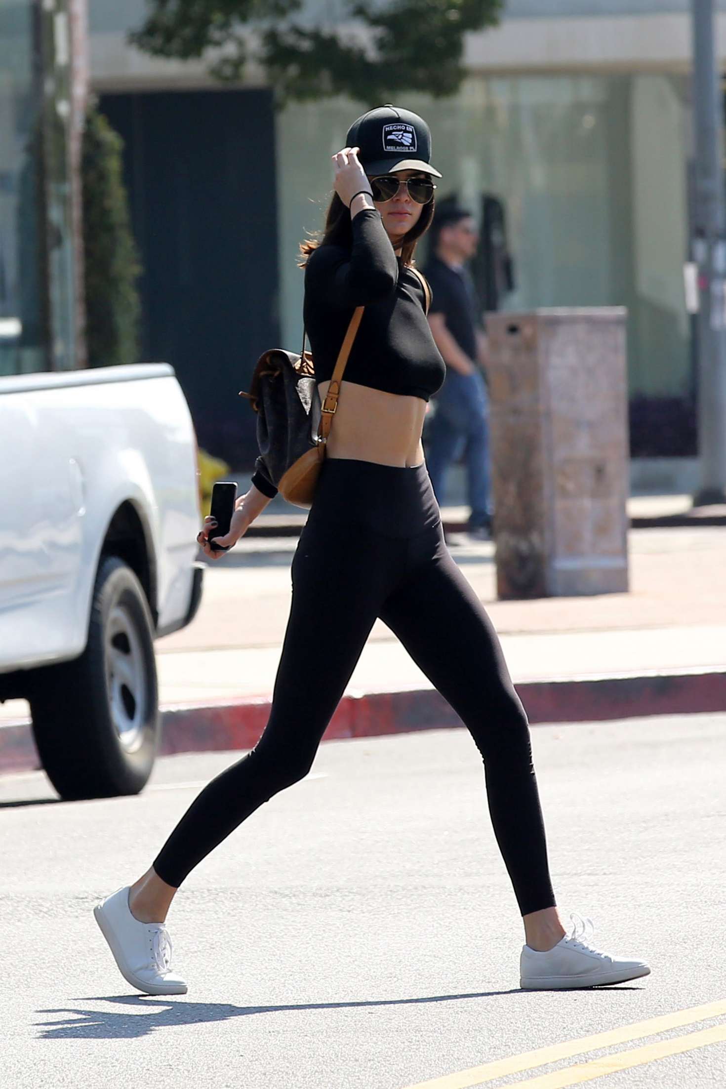 Kendall Jenner in Tights at Kate Somerville Skincare in West Hollywood