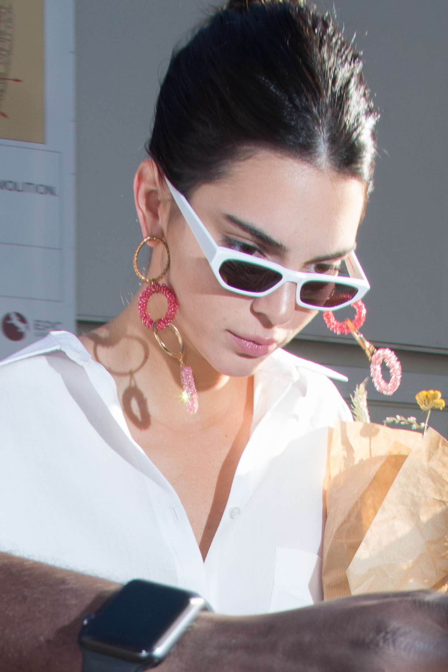 Kendall Jenner in White â€“ Out in Paris