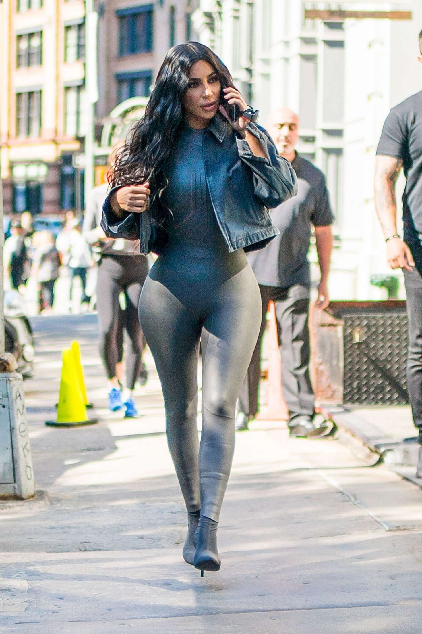Kim Kardashian in Tights â€“ Out in Tribeca