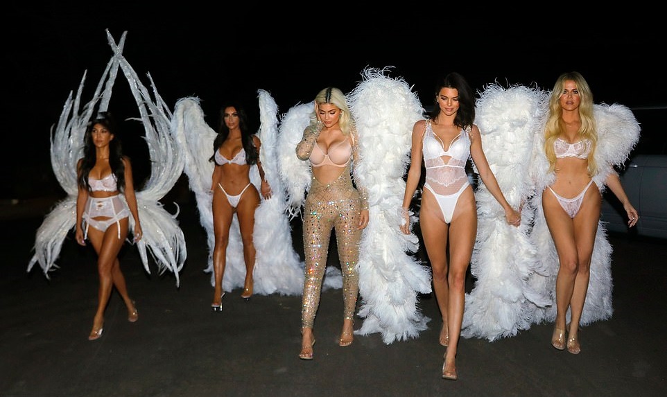 Kim, Kourtney and Khloe Kardashian and Kendall and Kylie Jenner on Halloween in LA