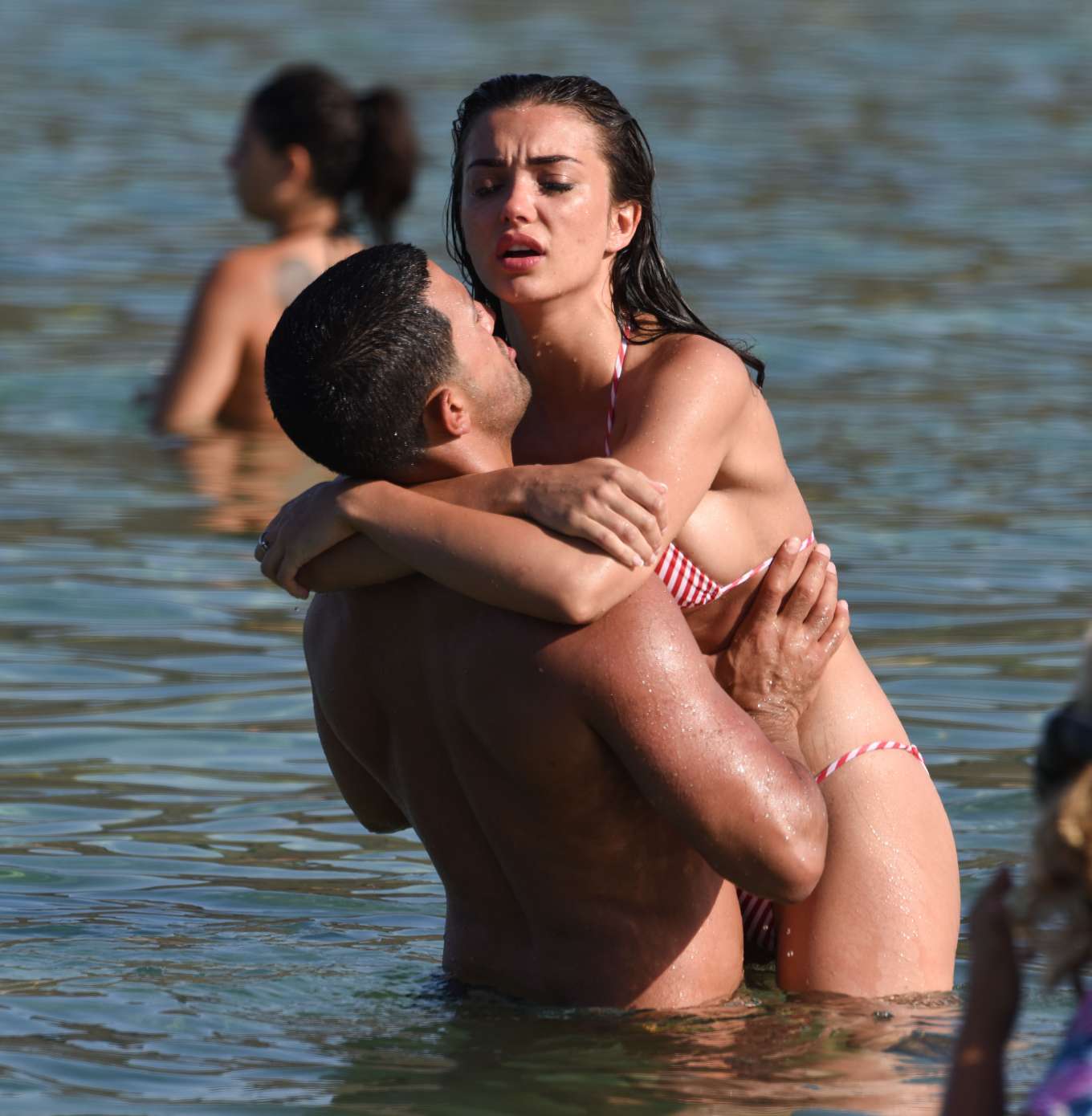 Kimberley Garner and Amy Jackson â€“ Bikini candids at a beach in Mykonos