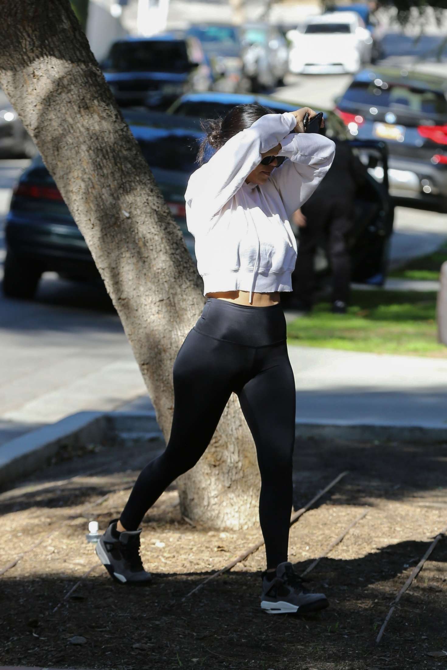Kourtney Kardashian in Black Tights â€“ Out in West Hollywood